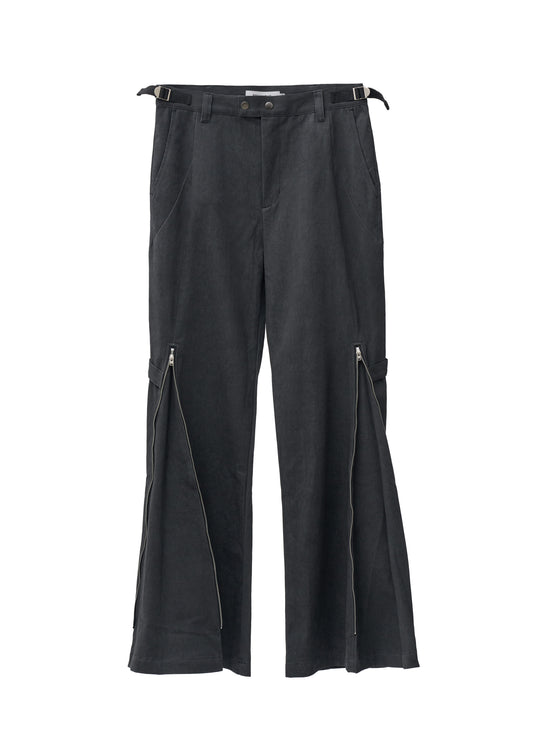 Rift Zip Flared Pants - Gray