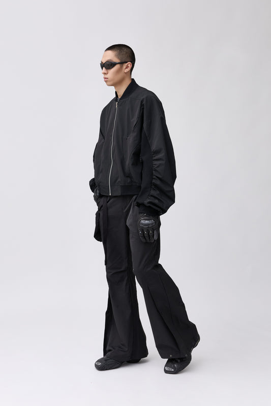 Streamlined Bomber Jacket - Black