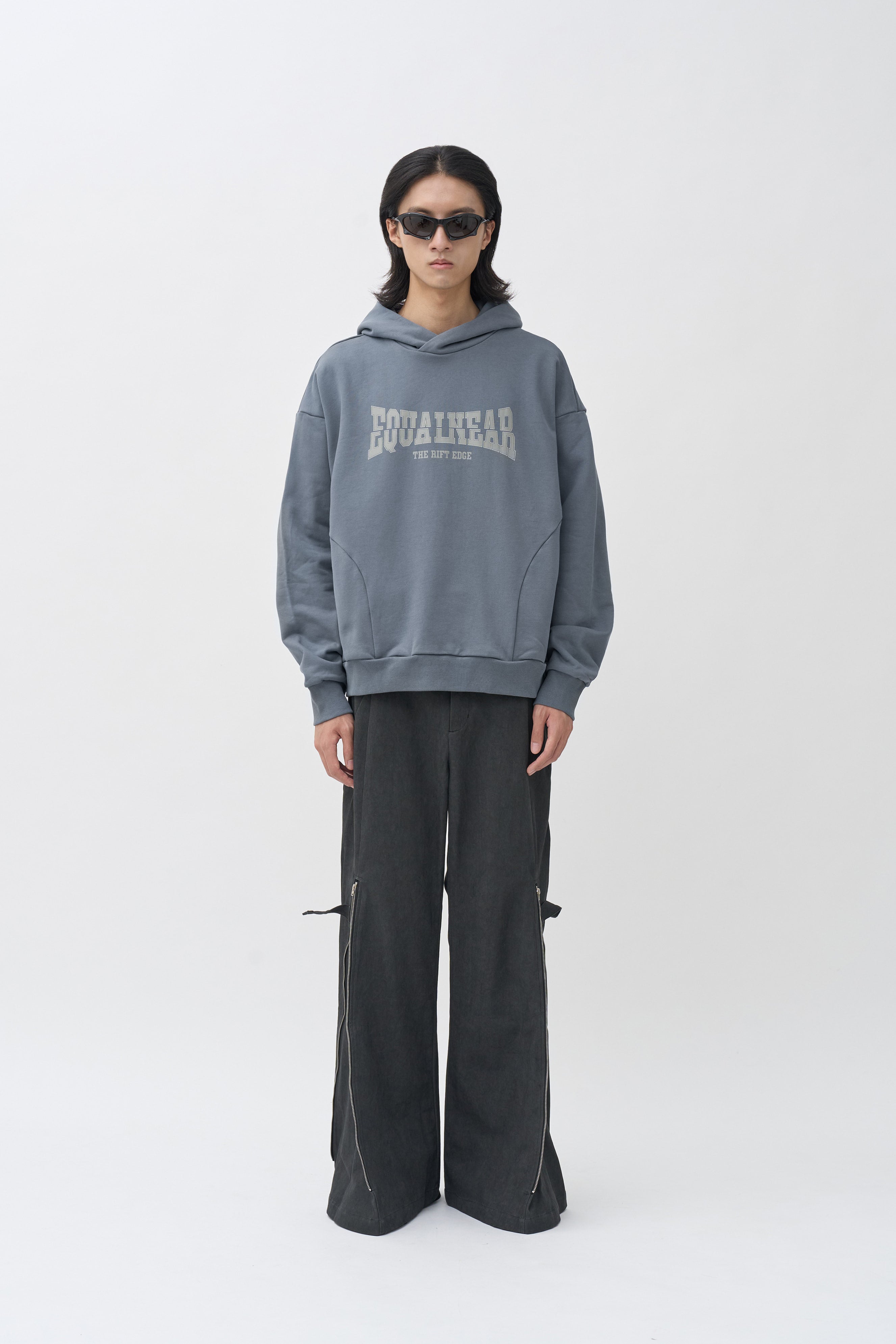 Rift Logo Hoodie - Gray Blue