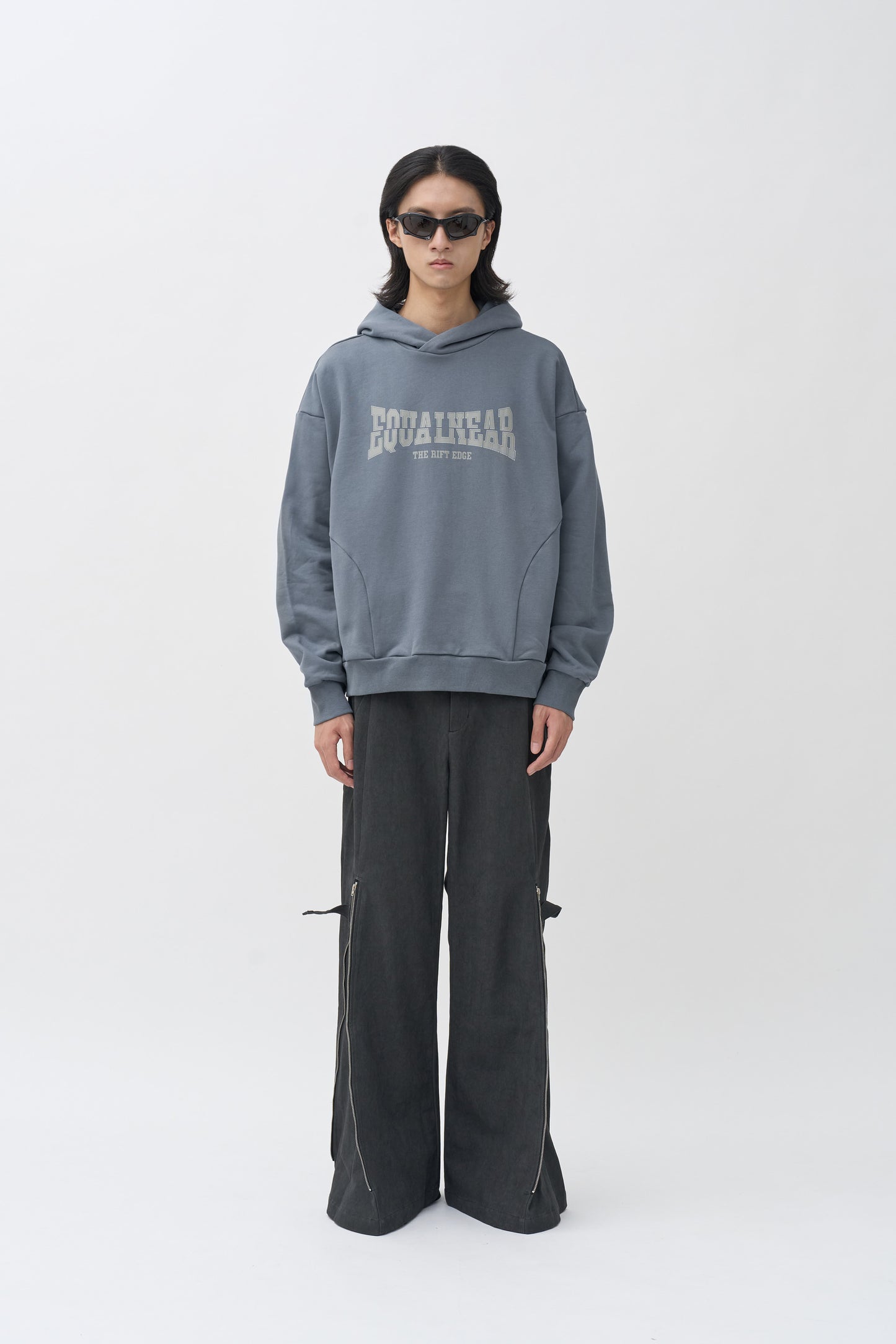 Rift Logo Hoodie - Gray Blue