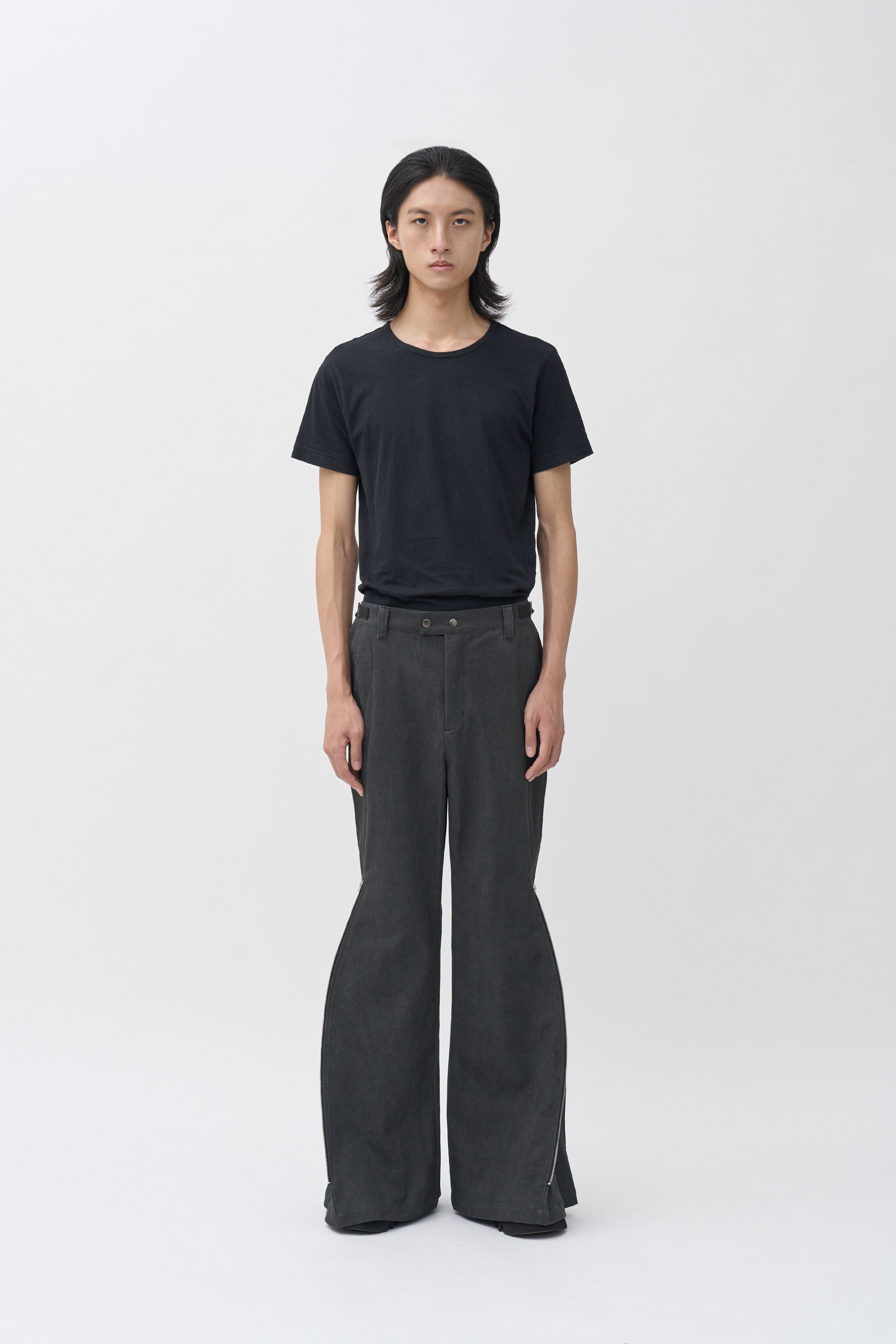 Rift Zip Flared Pants - Gray