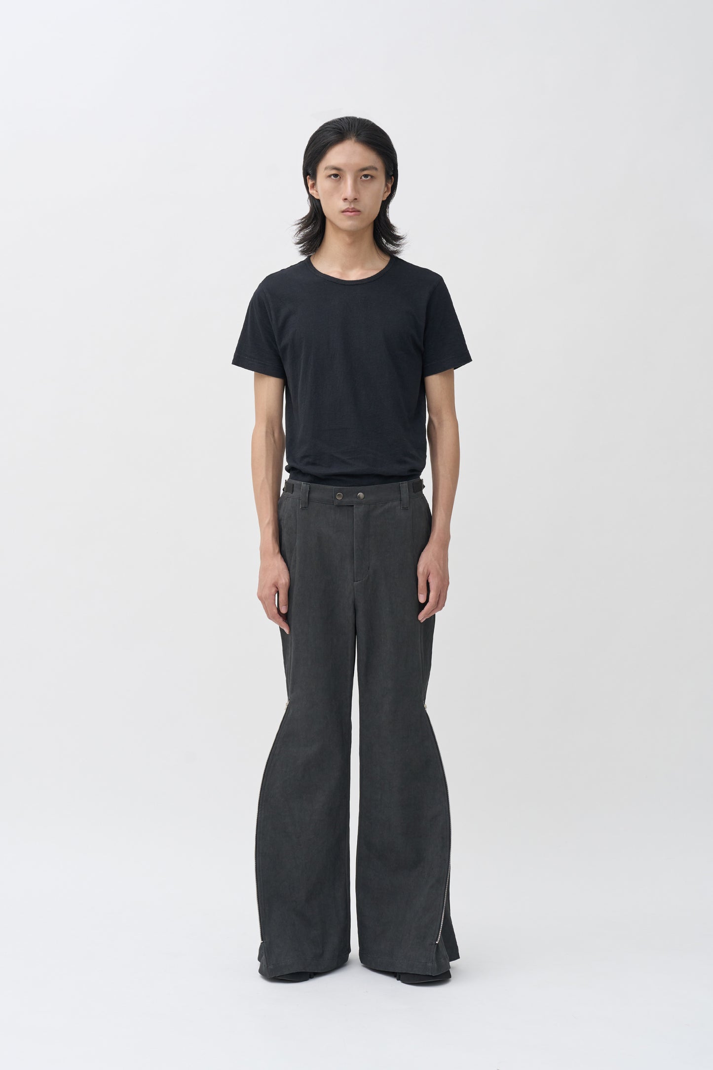 Rift Zip Flared Pants - Gray