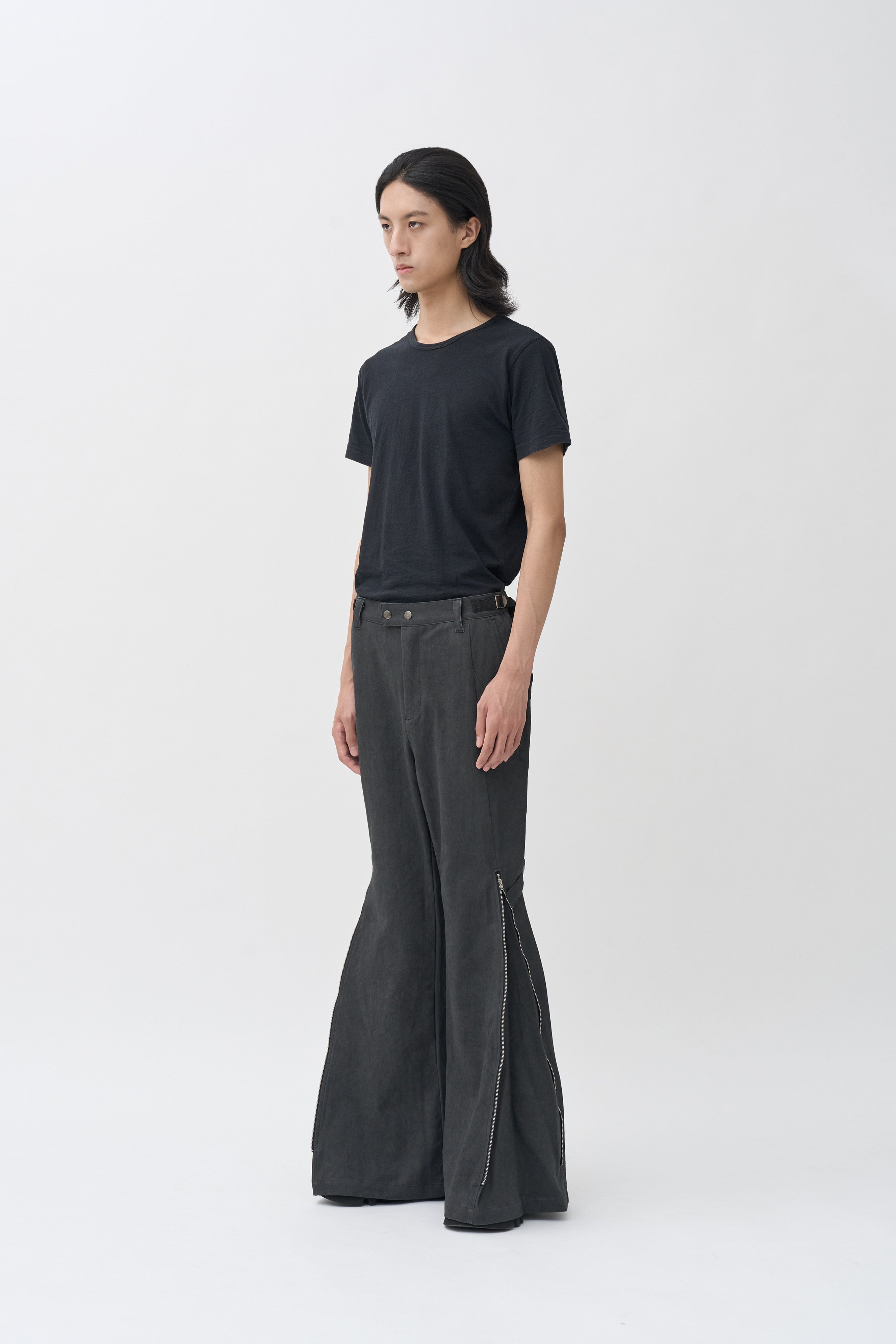 Rift Zip Flared Pants - Gray