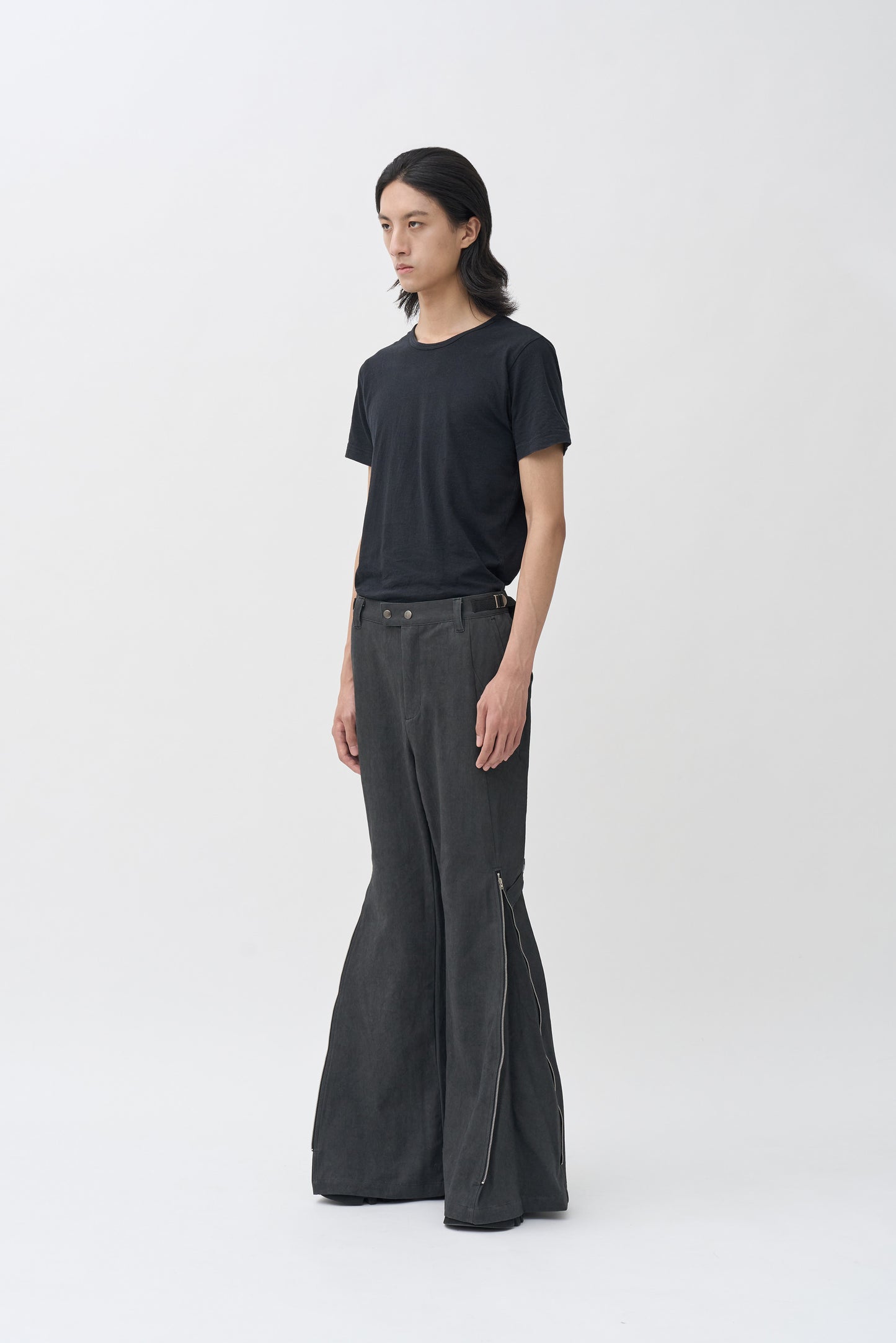 Rift Zip Flared Pants - Gray