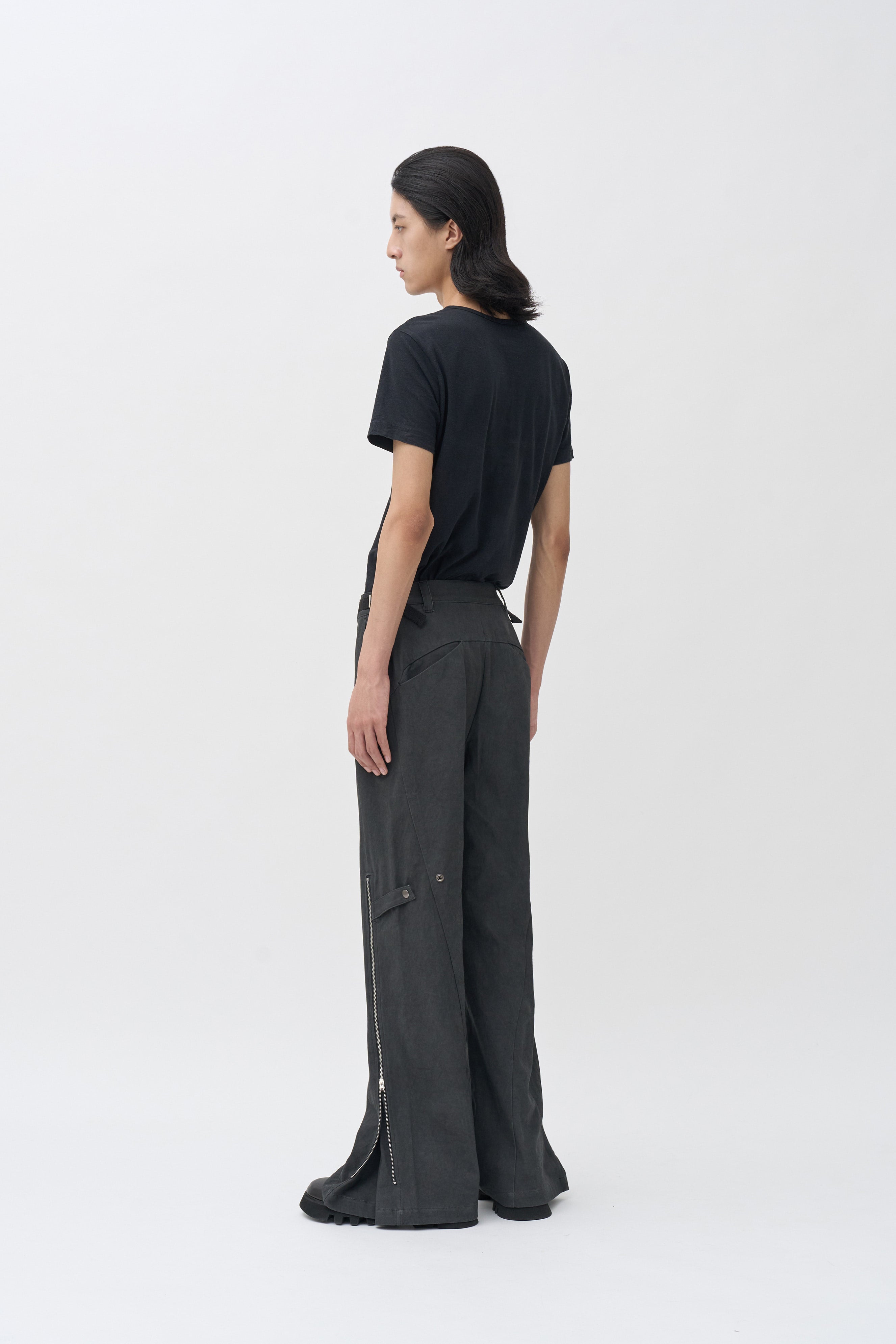 Rift Zip Flared Pants - Gray