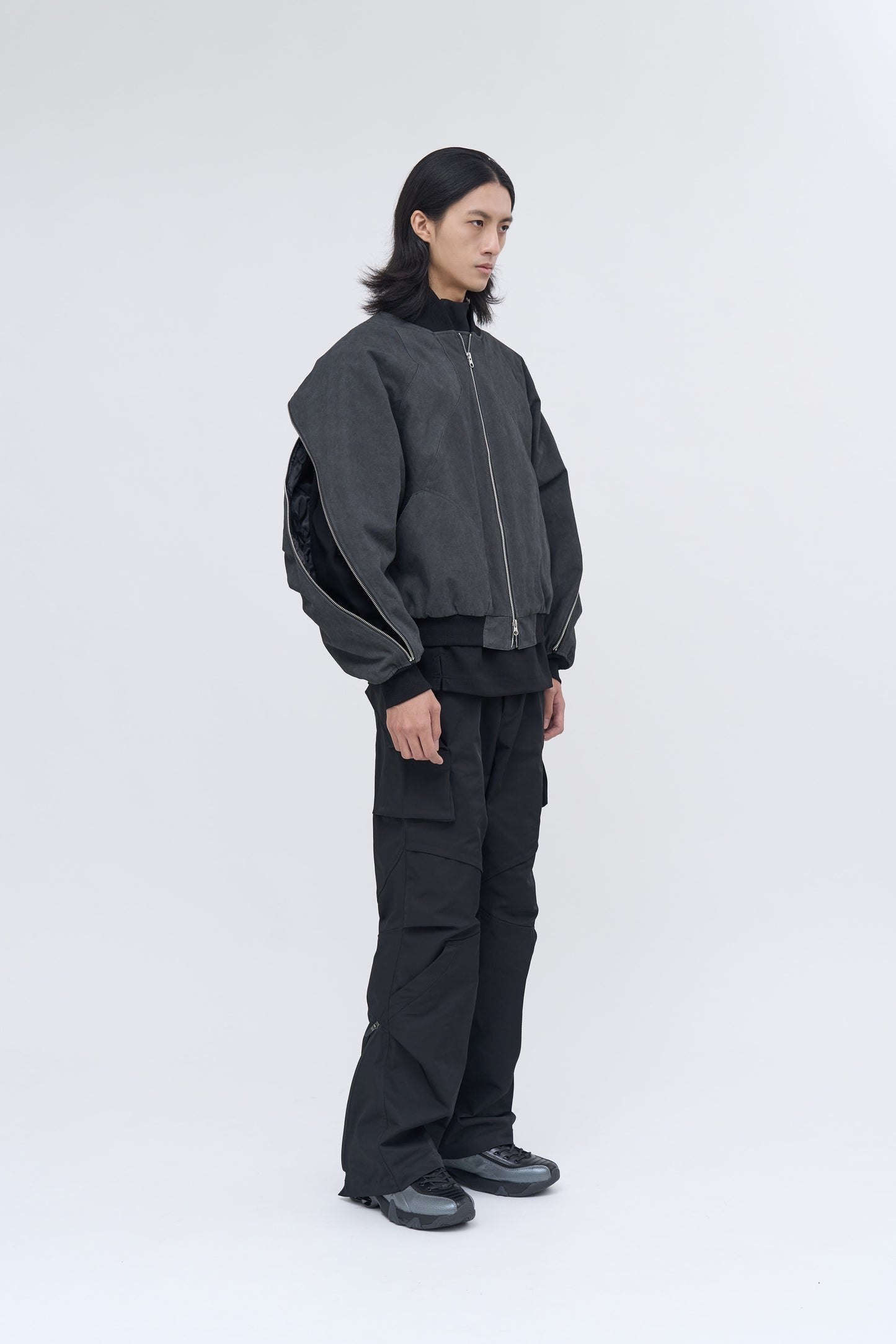 Rift Zip Bomber Jacket - Gray