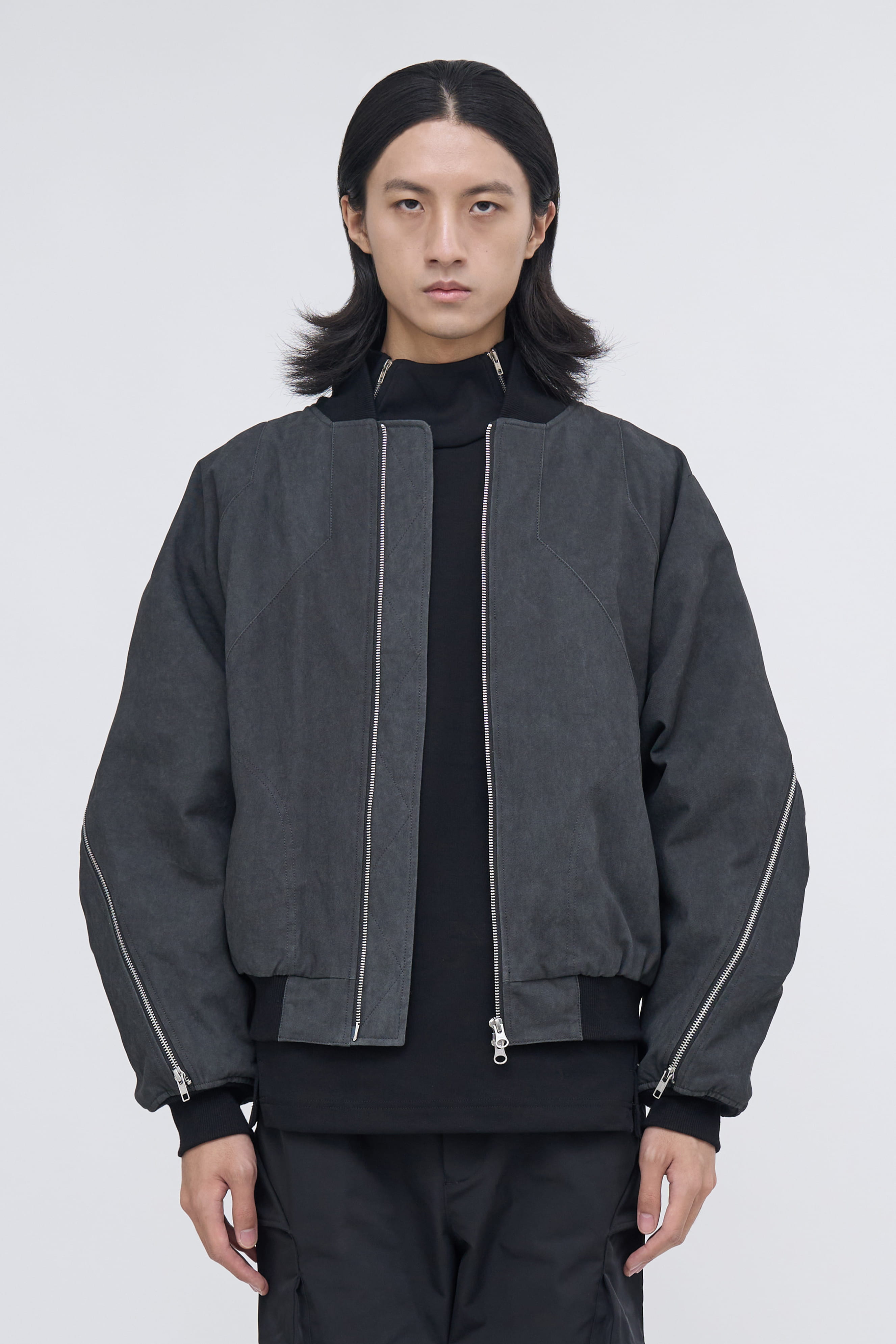 Rift Zip Bomber Jacket - Gray