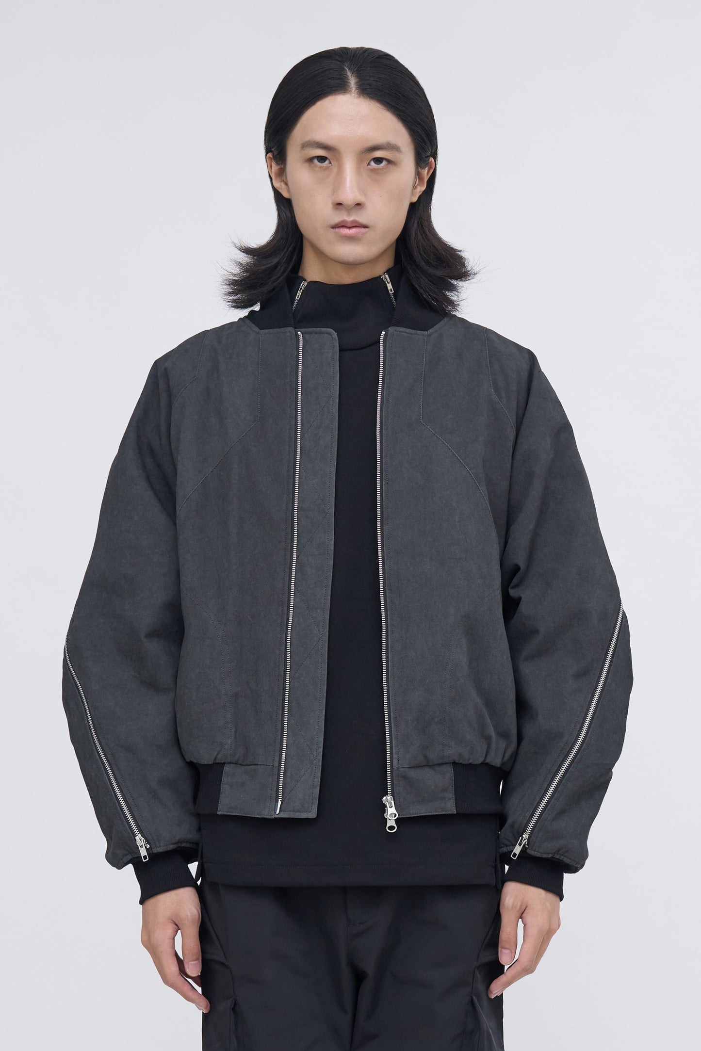 Rift Zip Bomber Jacket - Gray