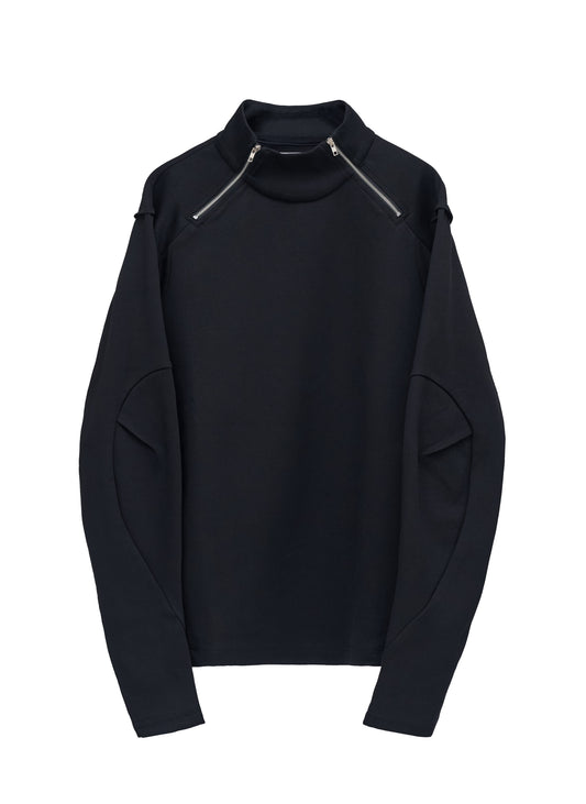 Rift Zip T-neck - Black