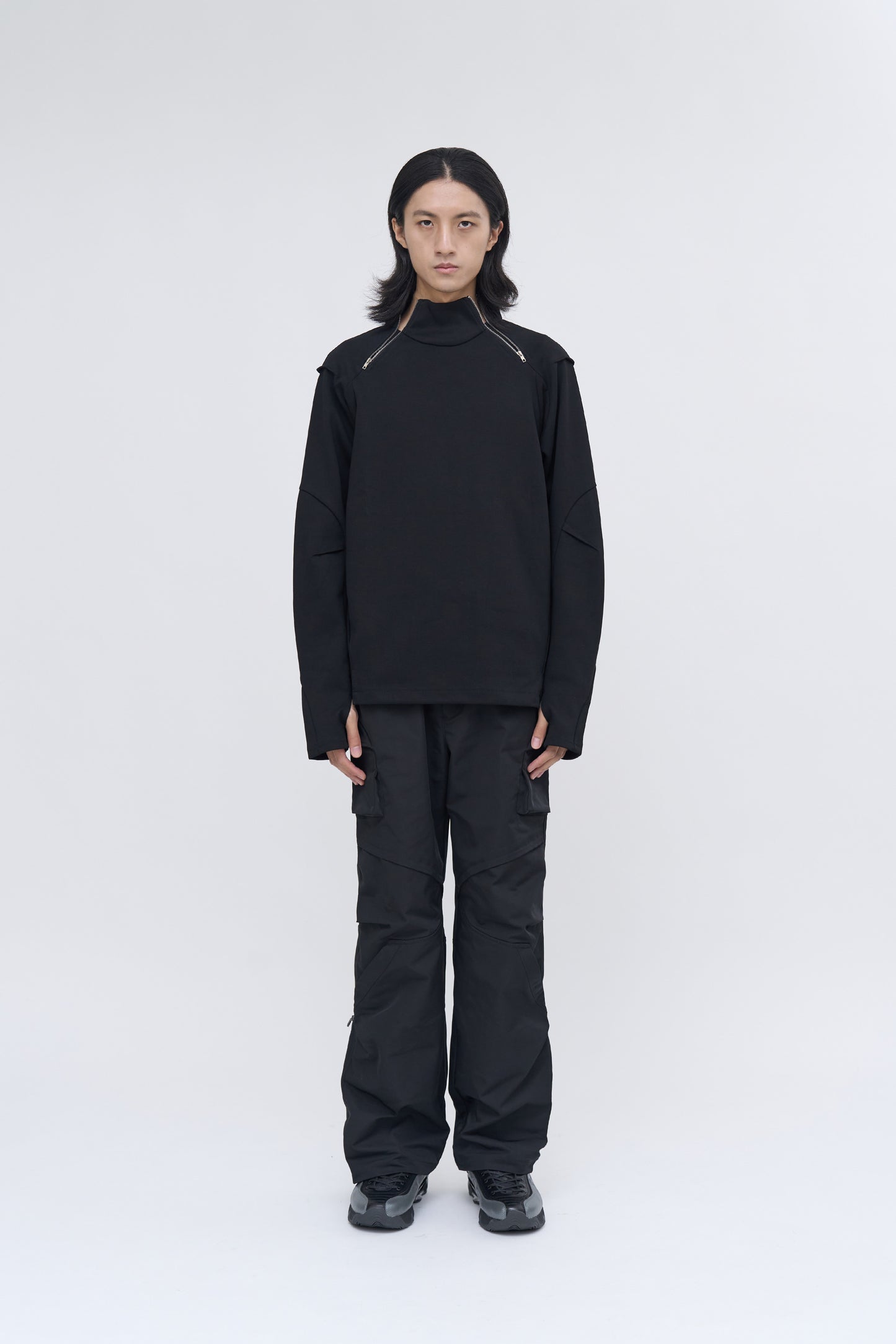 Rift Zip T-neck - Black