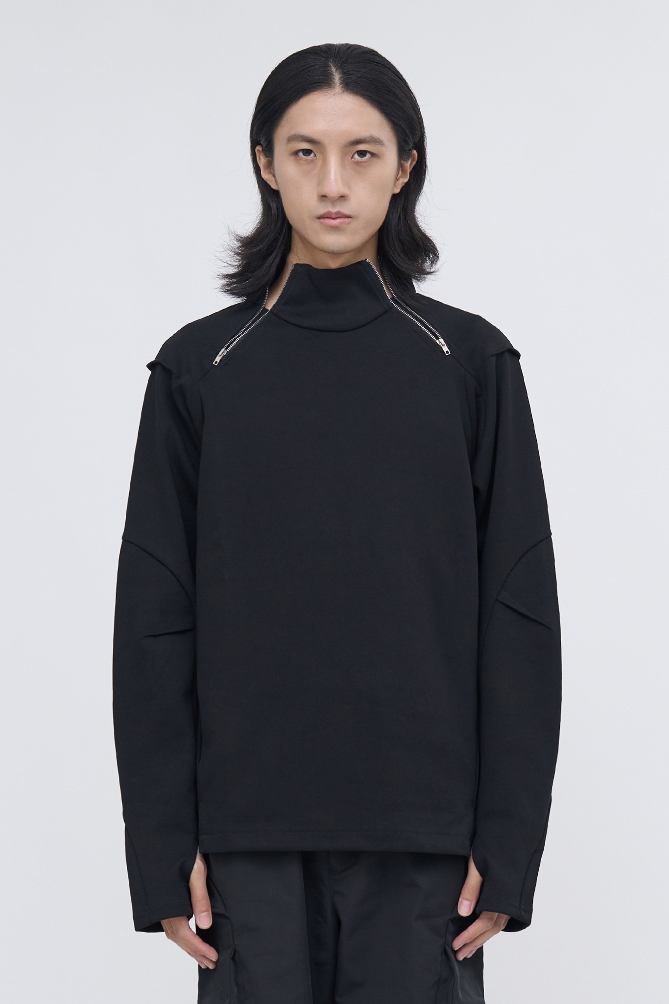 Rift Zip T-neck - Black