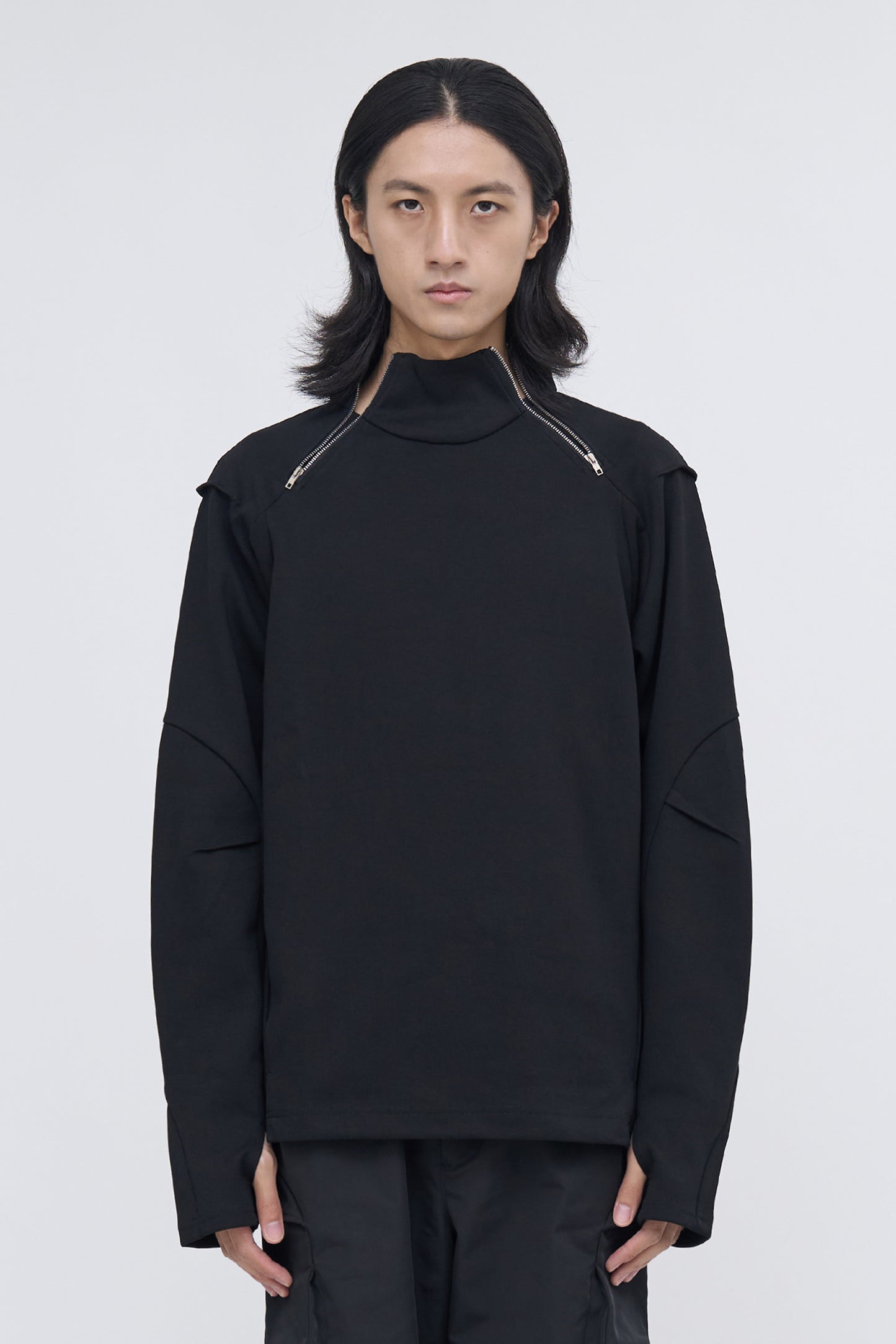 Rift Zip T-neck - Black