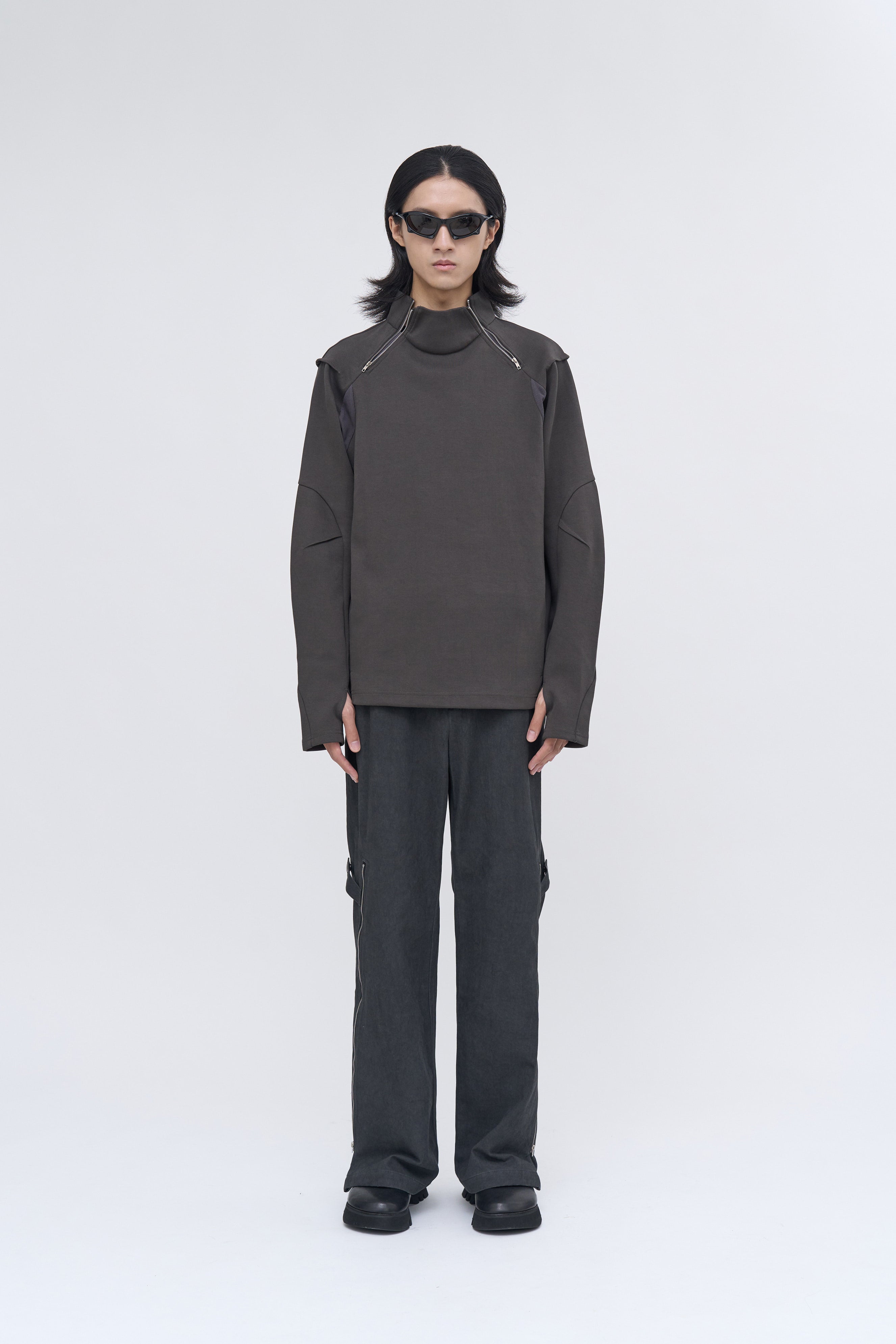 Rift Zip T-neck - Gray