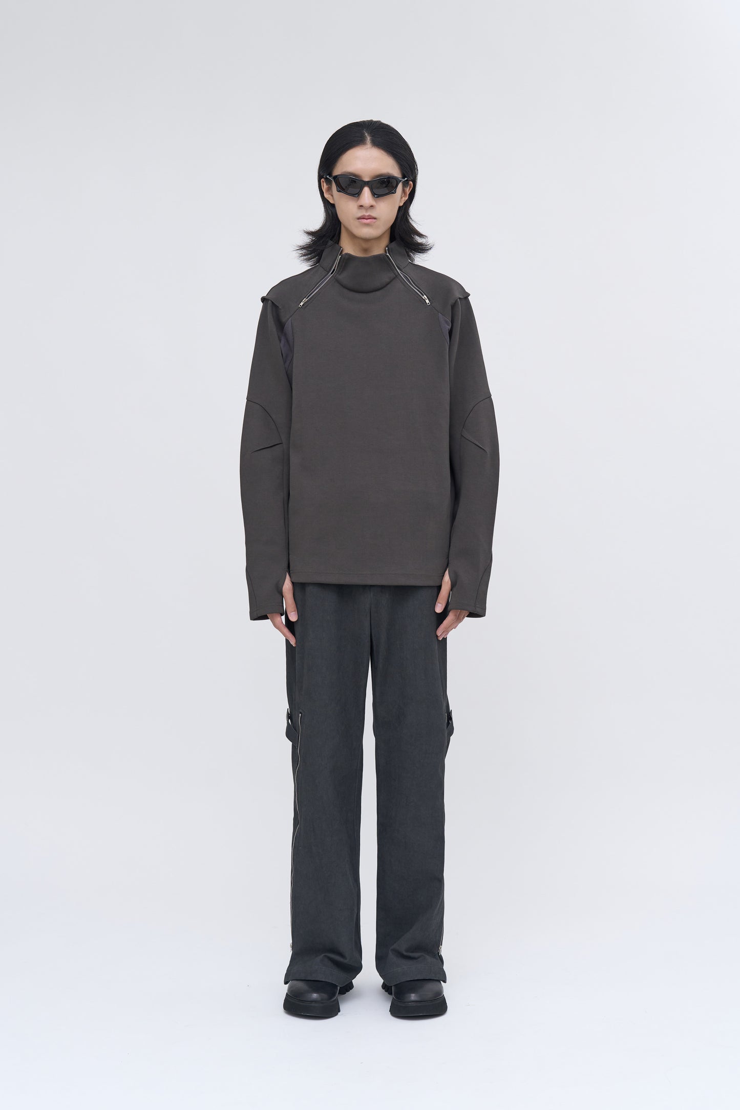 Rift Zip T-neck - Gray