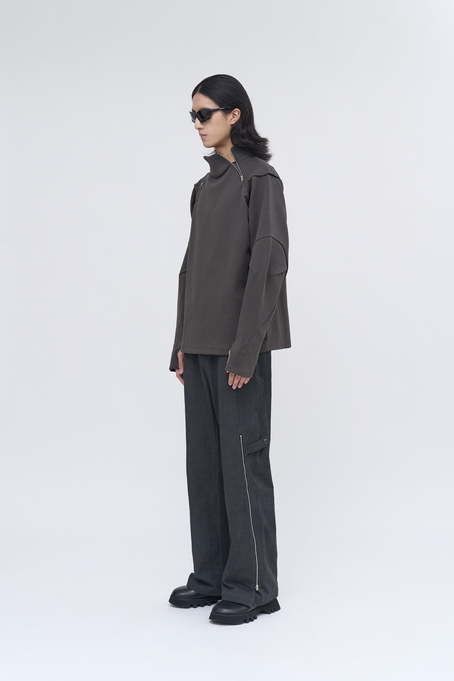 Rift Zip T-neck - Gray