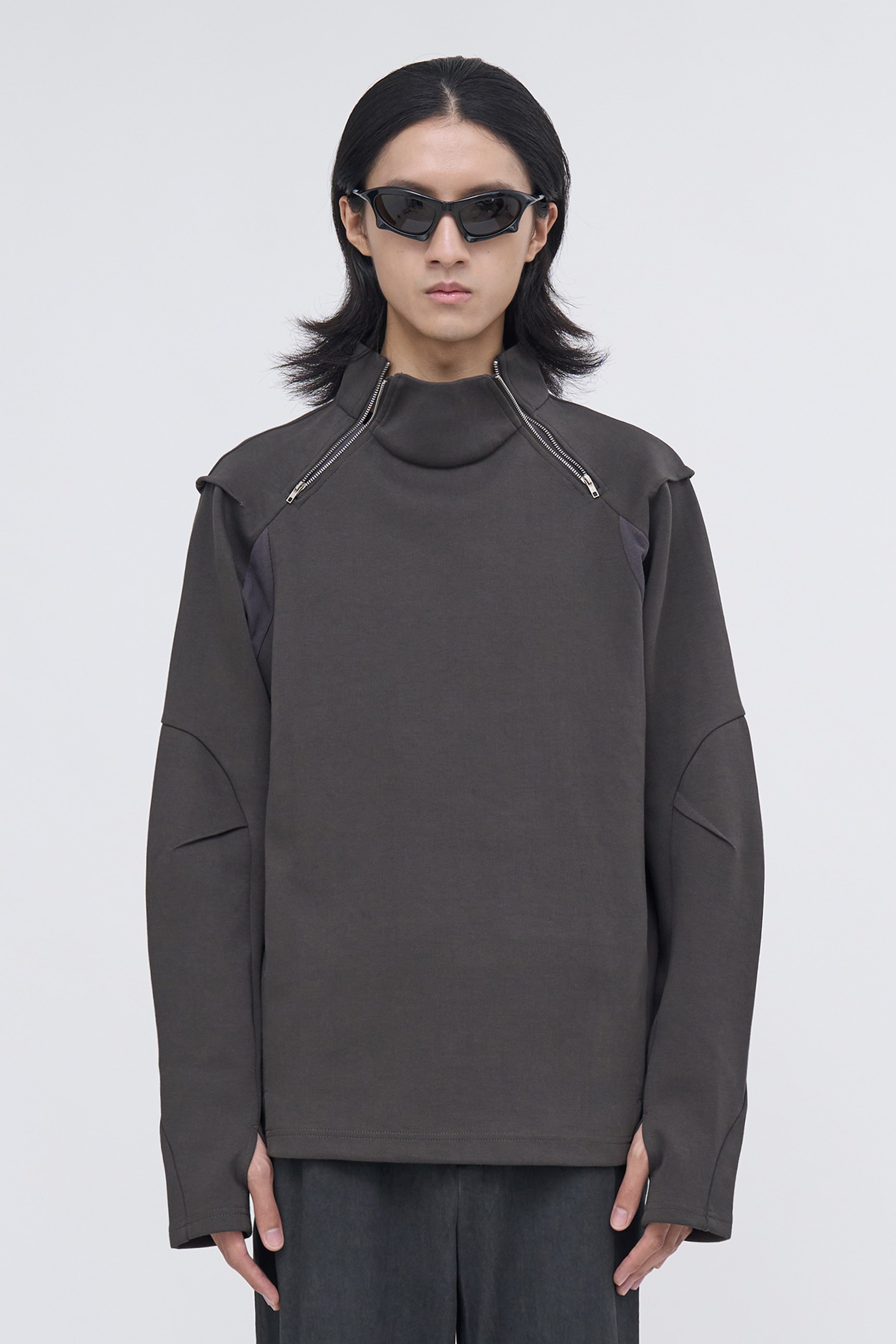 Rift Zip T-neck - Gray