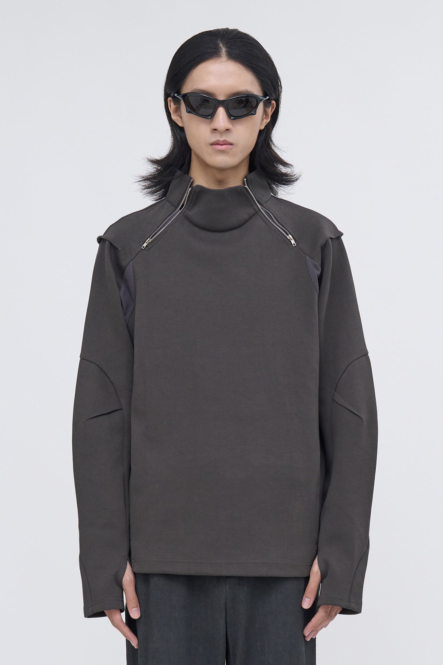 Rift Zip T-neck - Gray