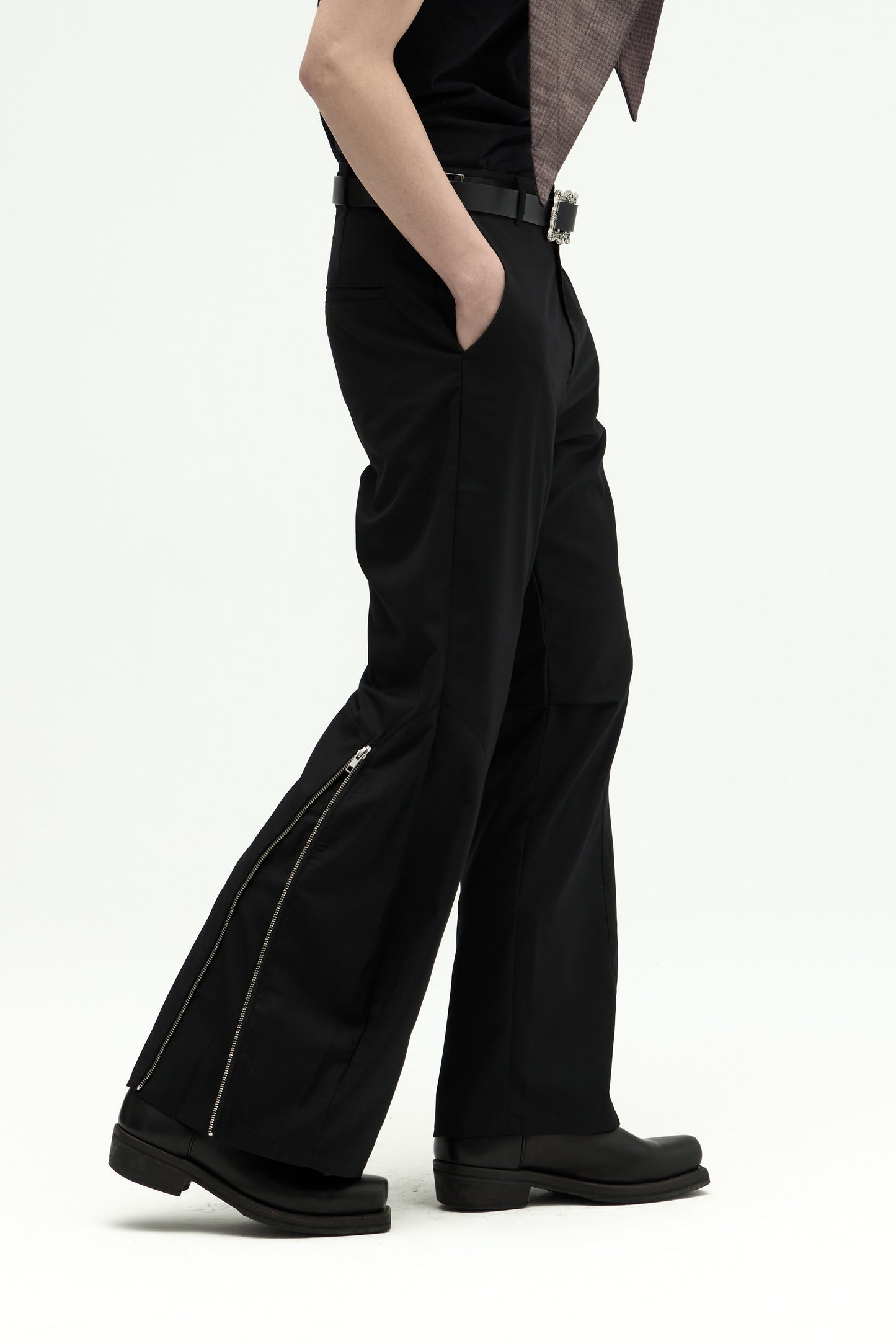 Ammo Belt Flared Pants - Black