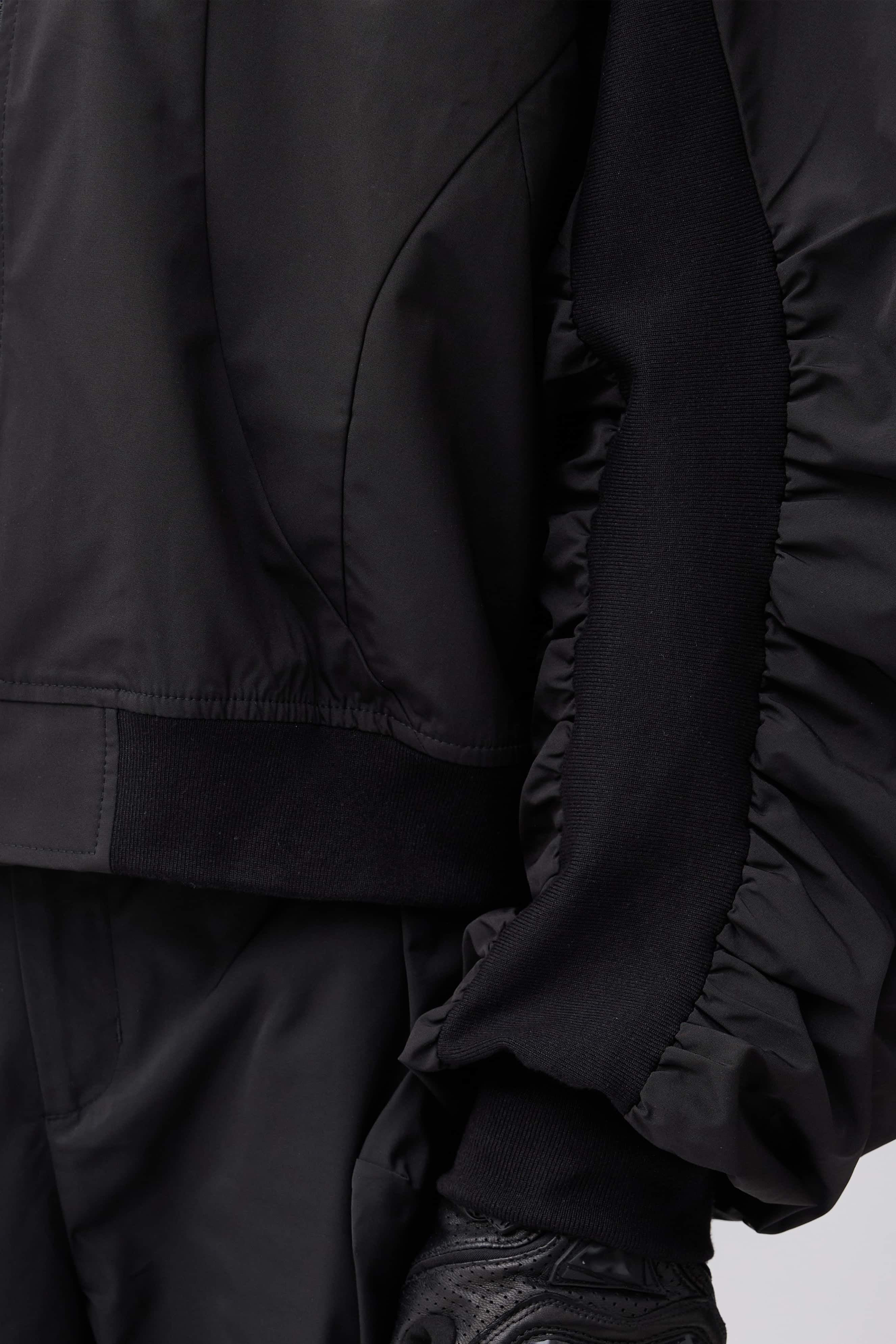 Streamlined Bomber Jacket - Black