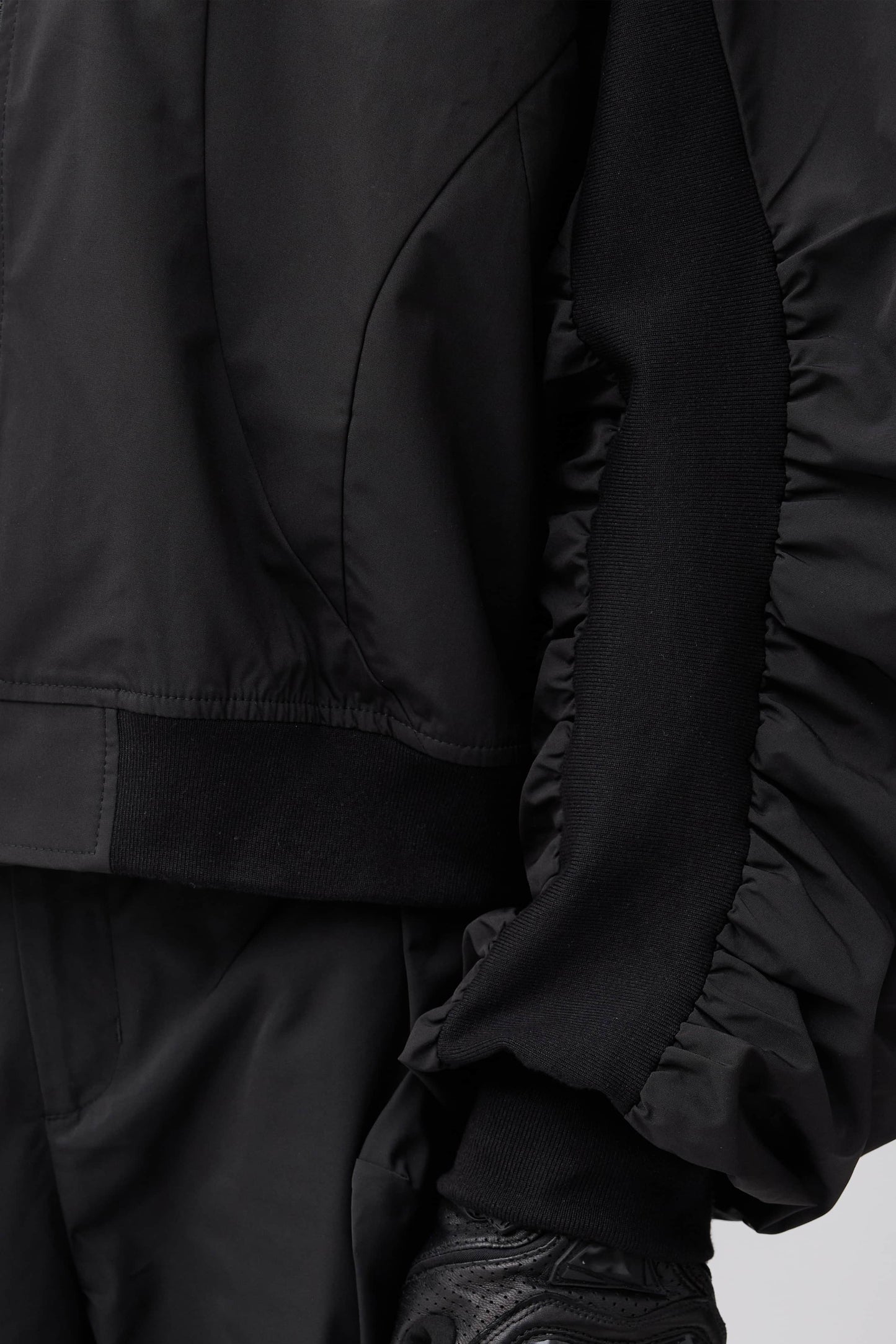 Streamlined Bomber Jacket - Black