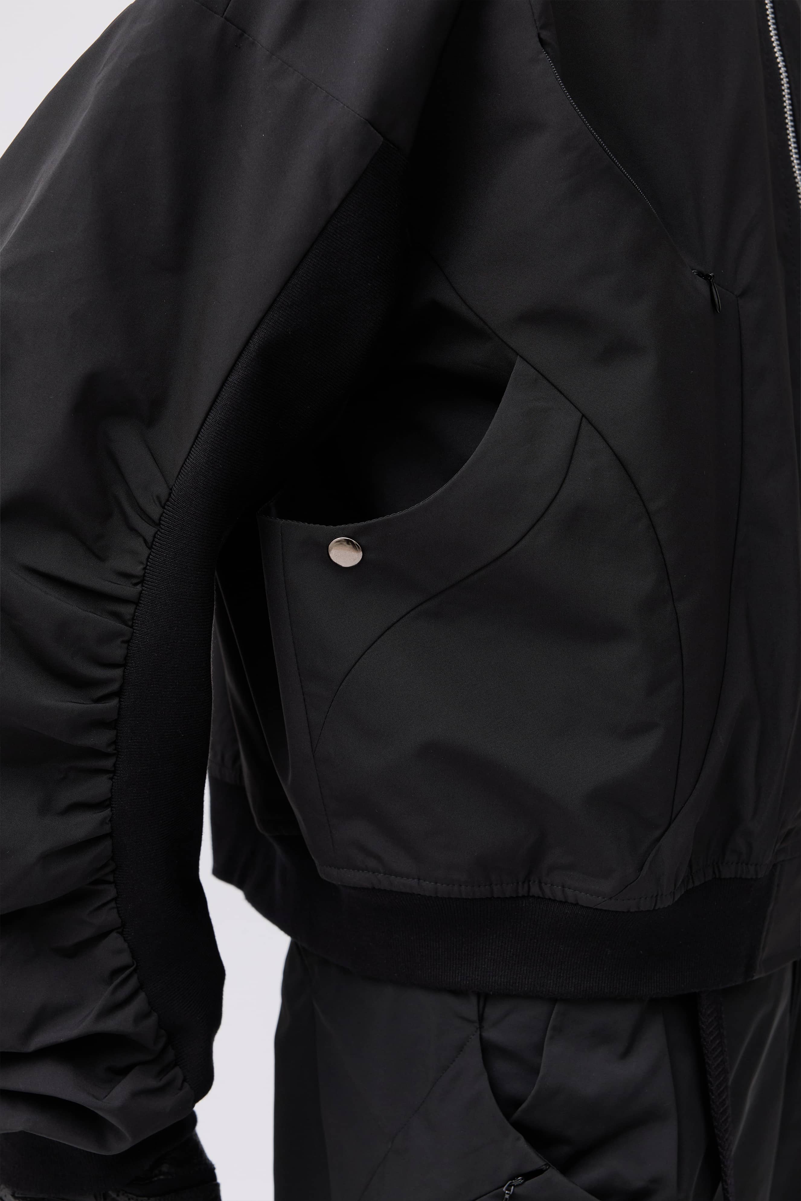 Streamlined Bomber Jacket - Black