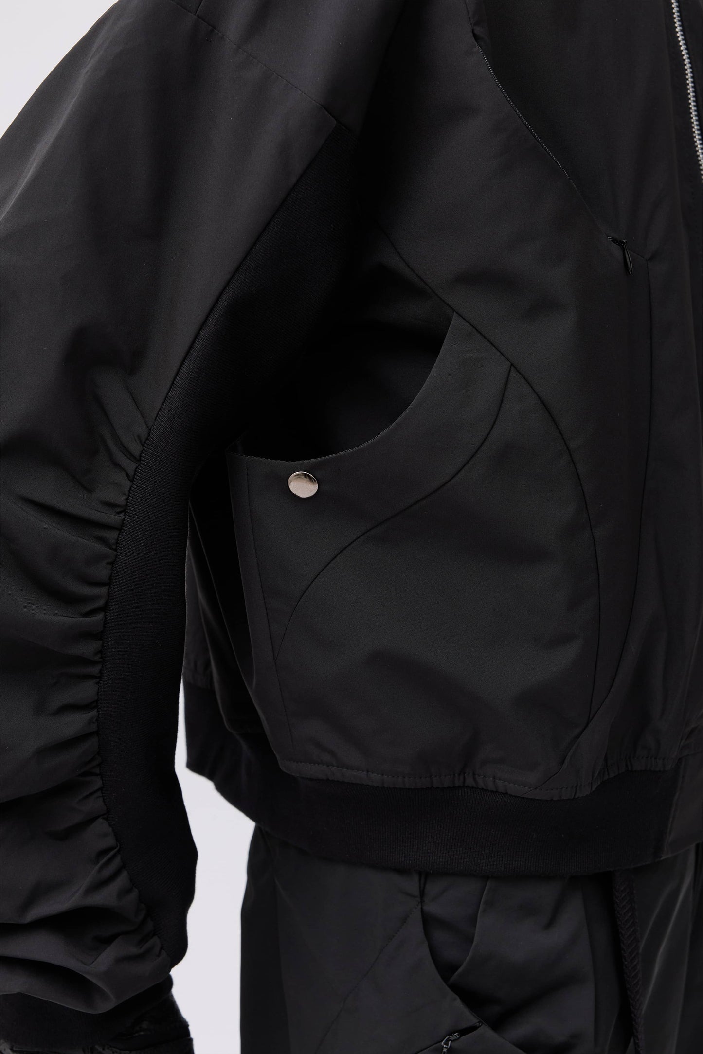 Streamlined Bomber Jacket - Black