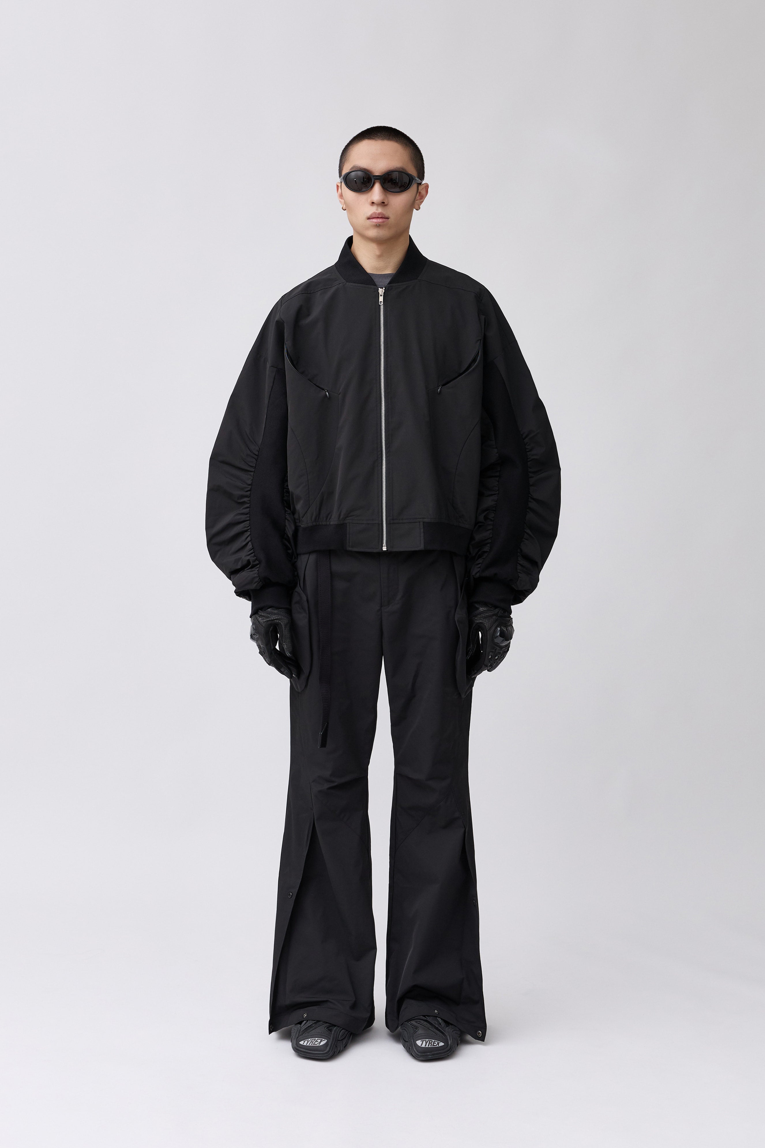 Streamlined Bomber Jacket - Black