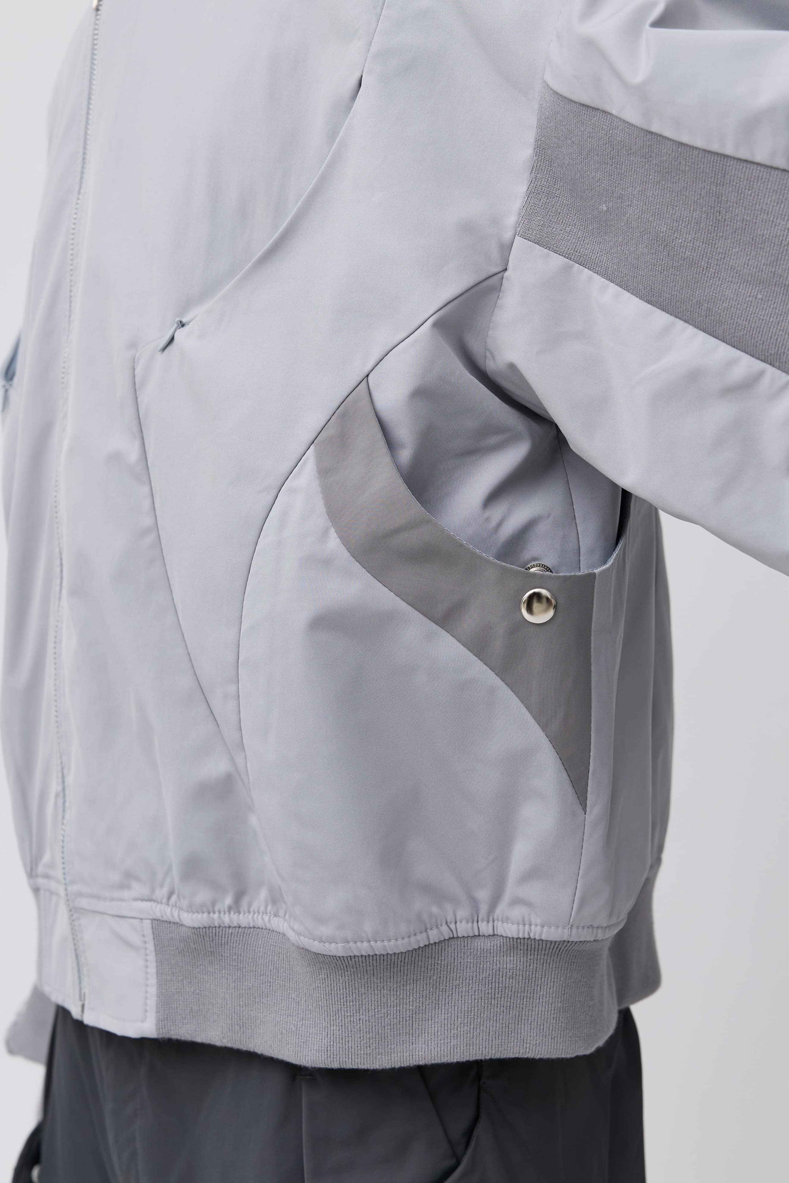 Streamlined Bomber Jacket - Gray