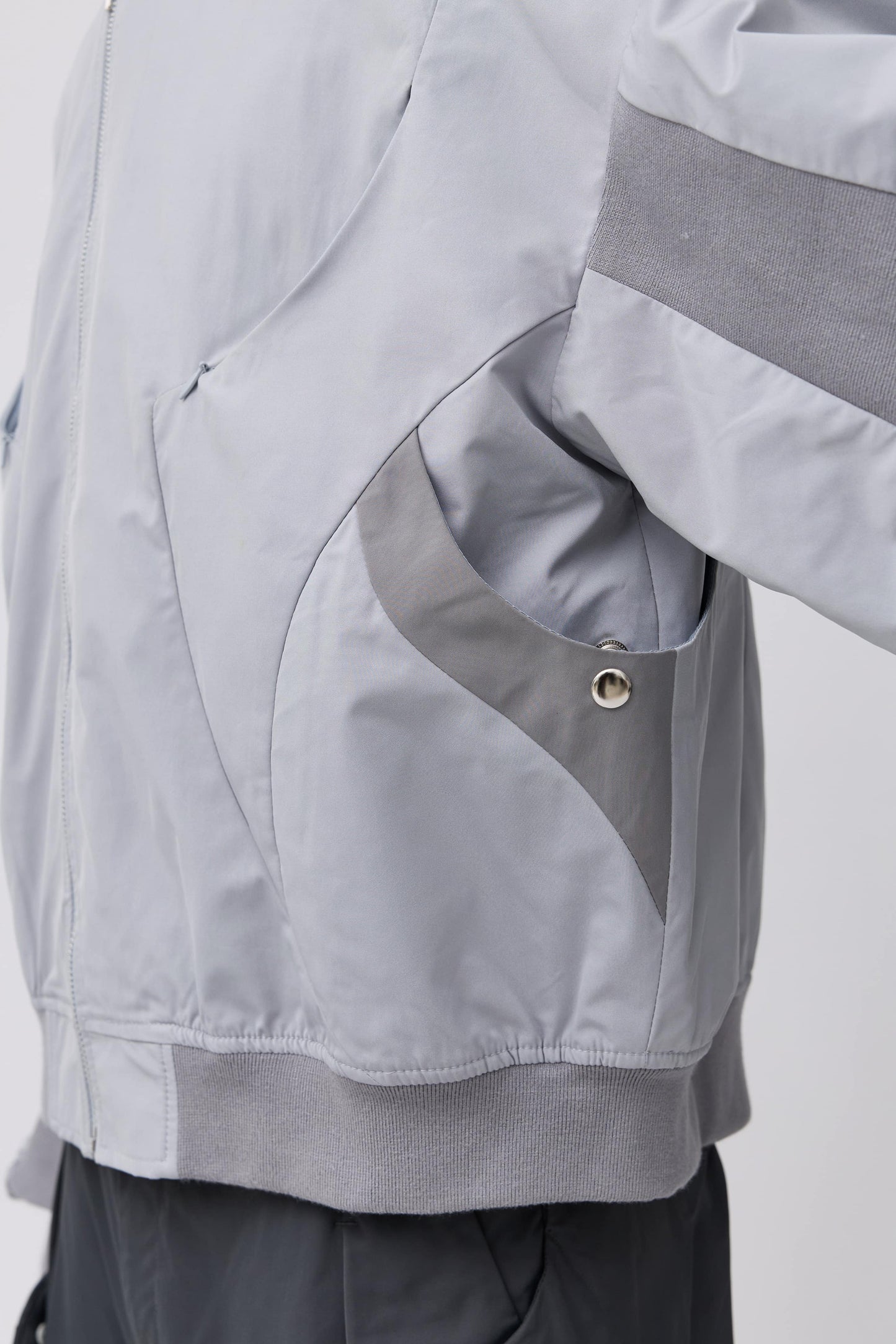 Streamlined Bomber Jacket - Gray