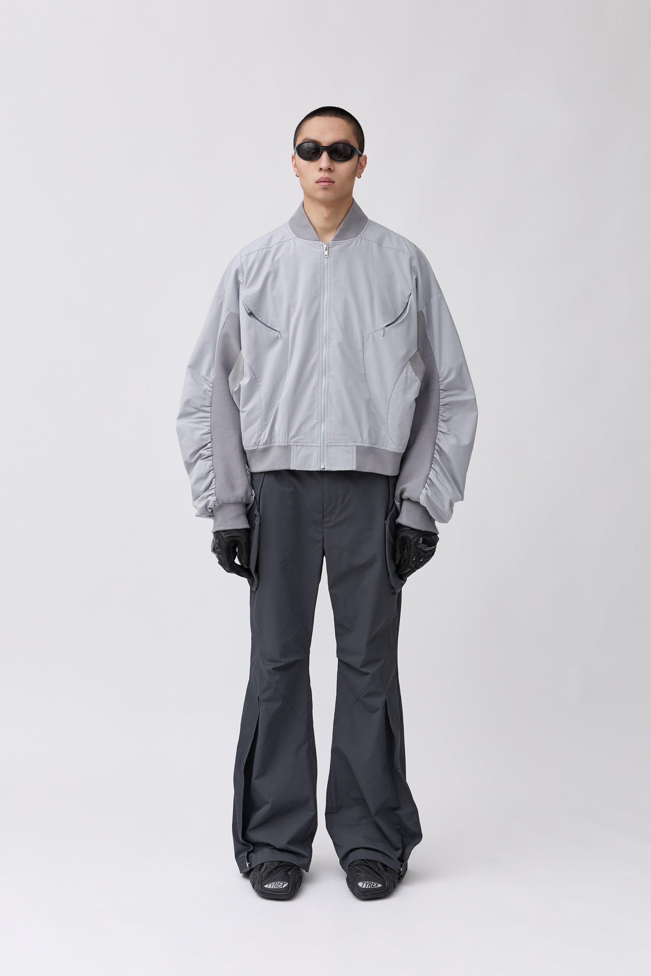 Streamlined Bomber Jacket - Gray