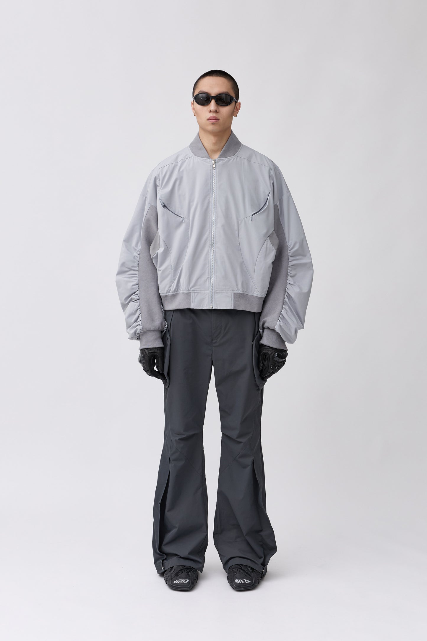Streamlined Bomber Jacket - Gray