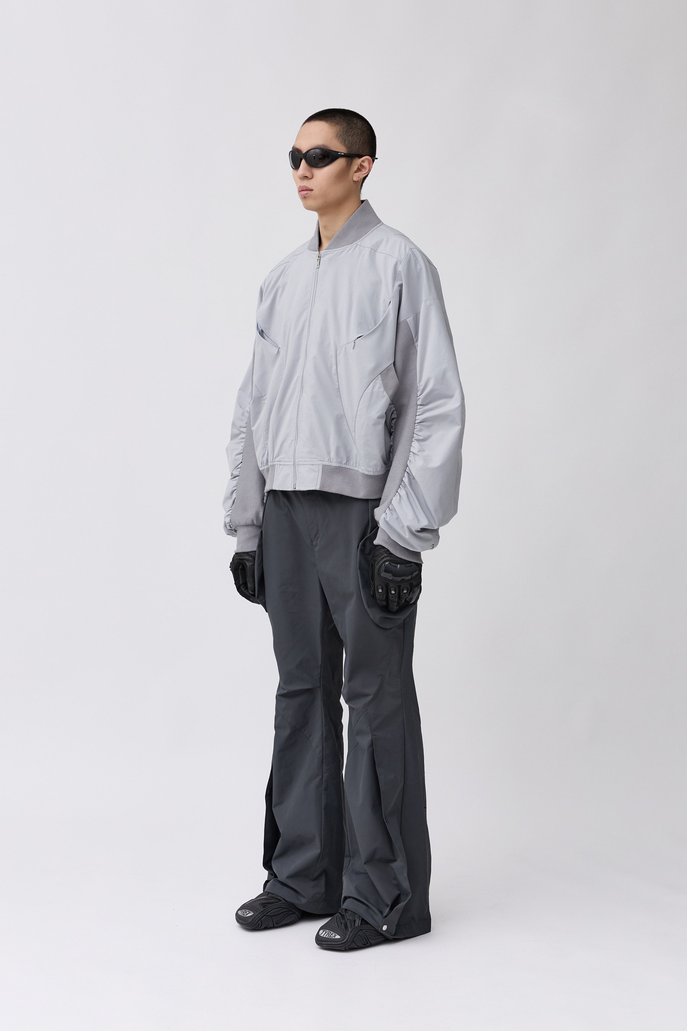 Streamlined Bomber Jacket - Gray