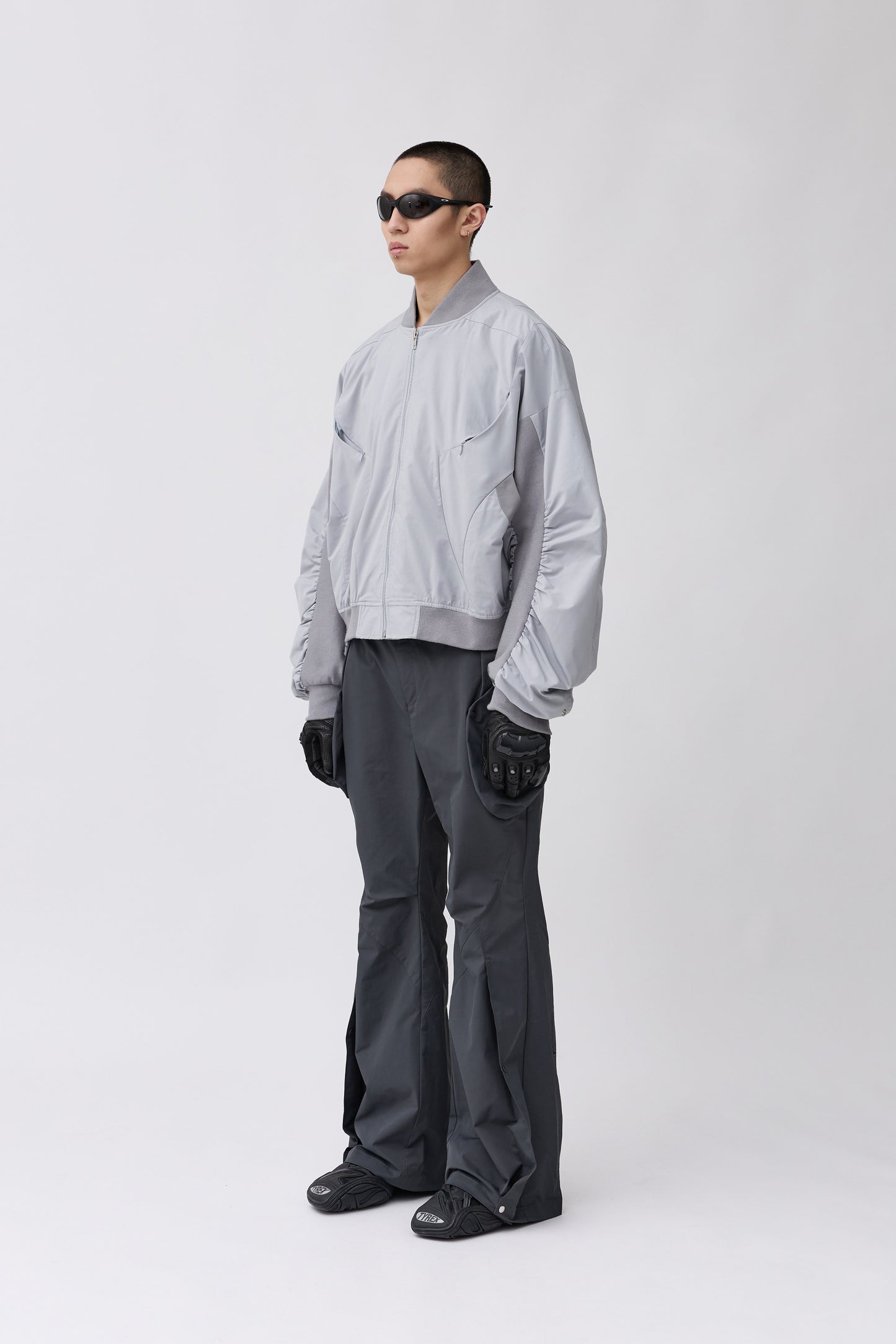 Streamlined Bomber Jacket - Gray