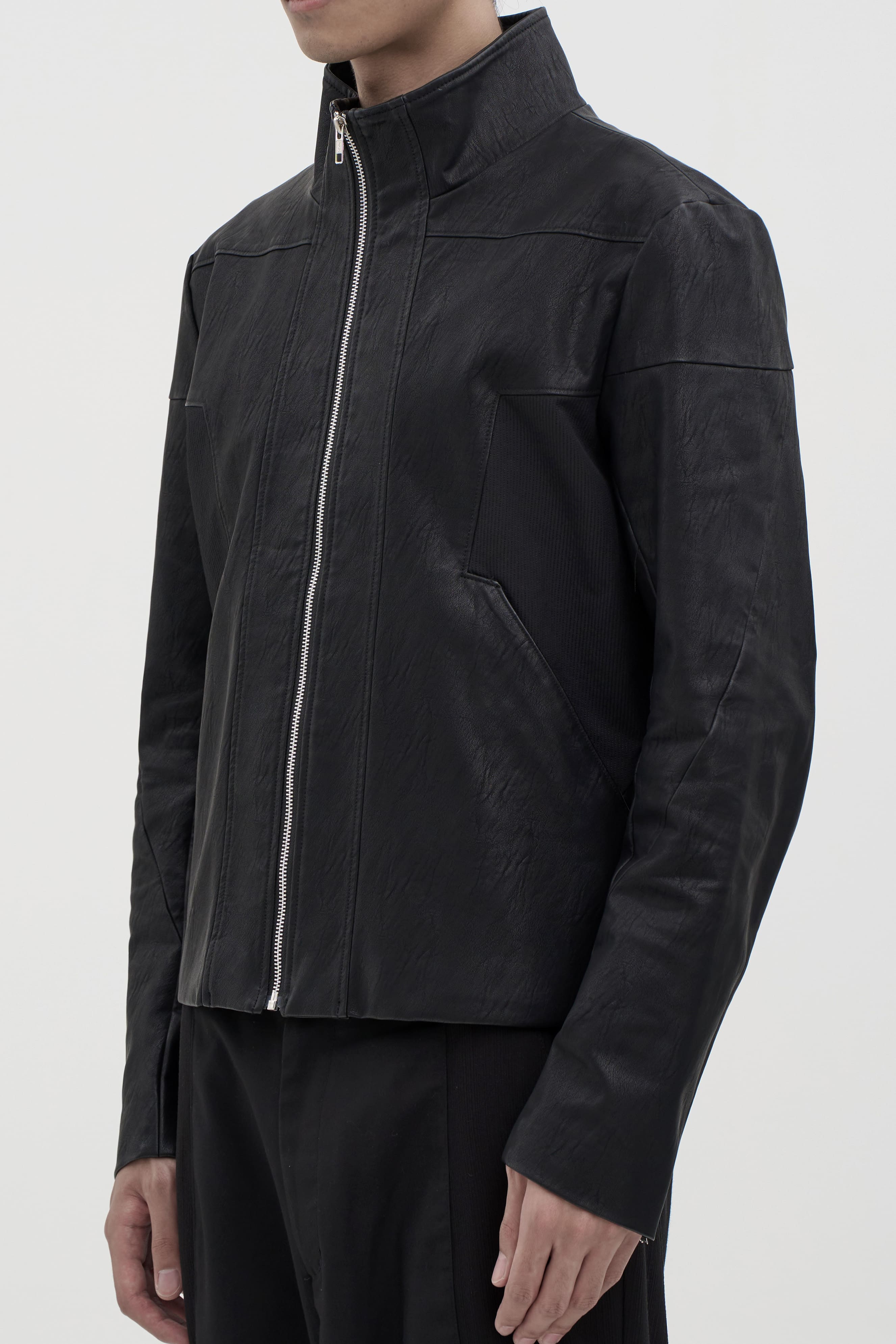 Temple Leather Jacket - Black