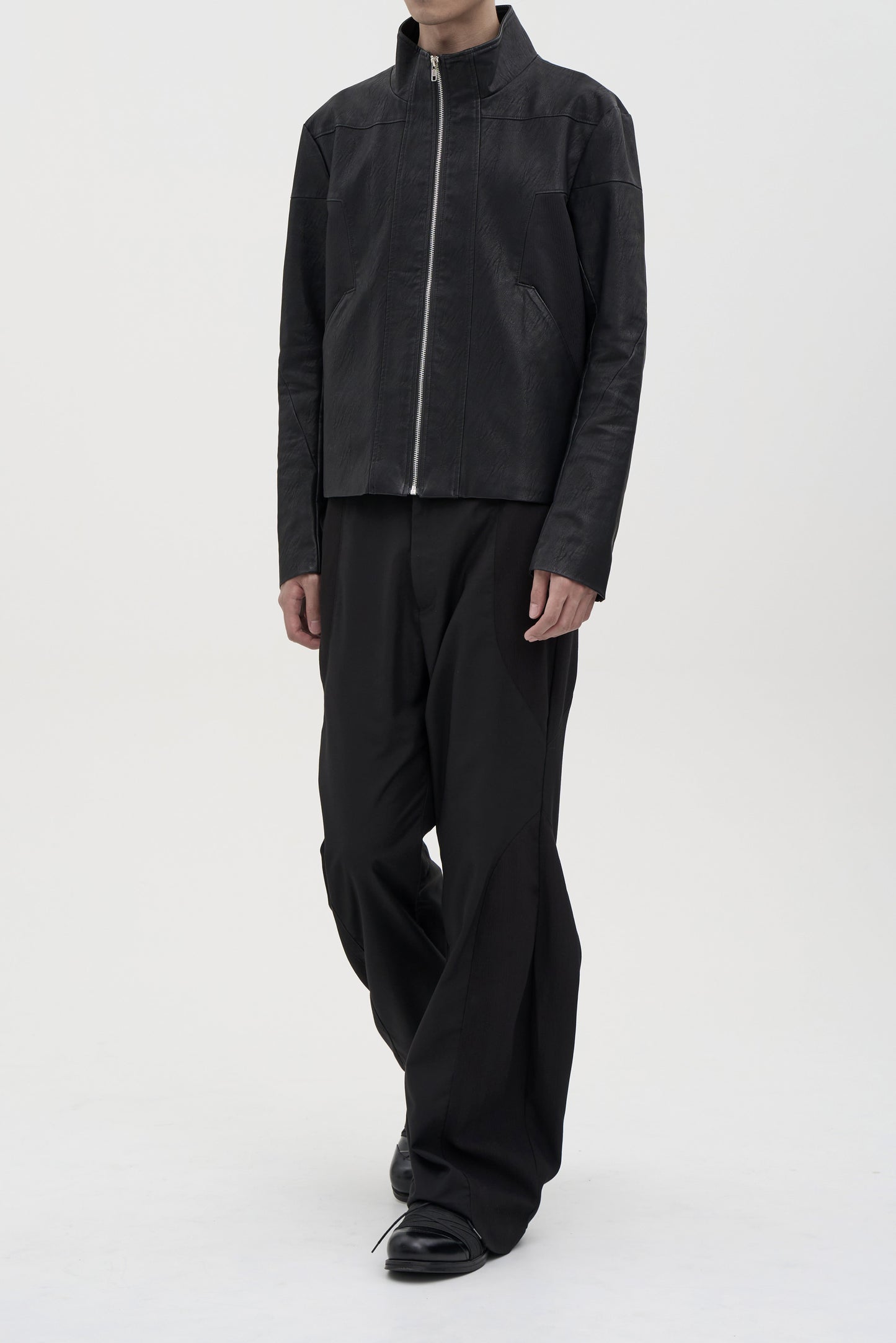 Temple Leather Jacket - Black