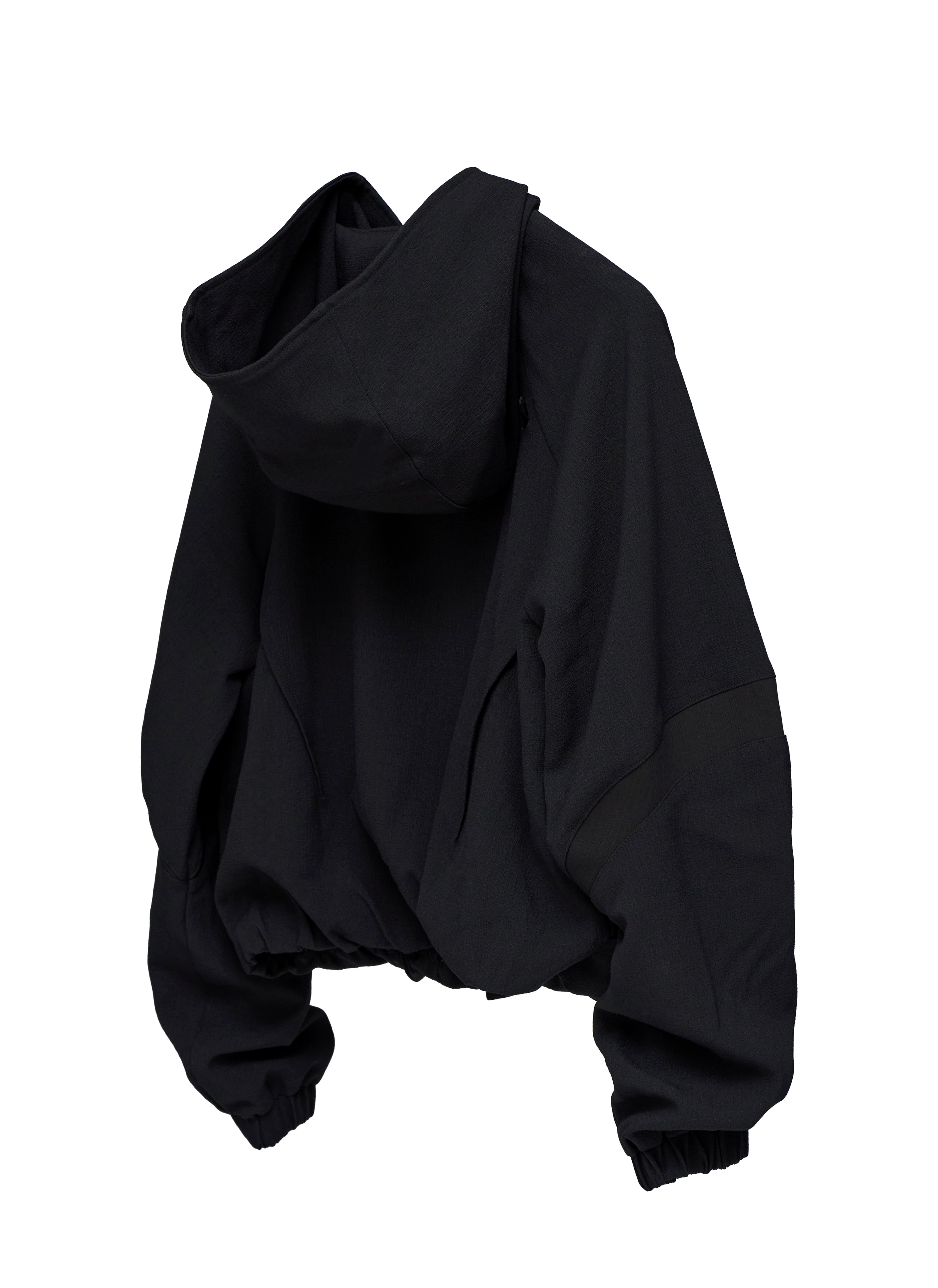 Hermit Zip Hoodie - Black