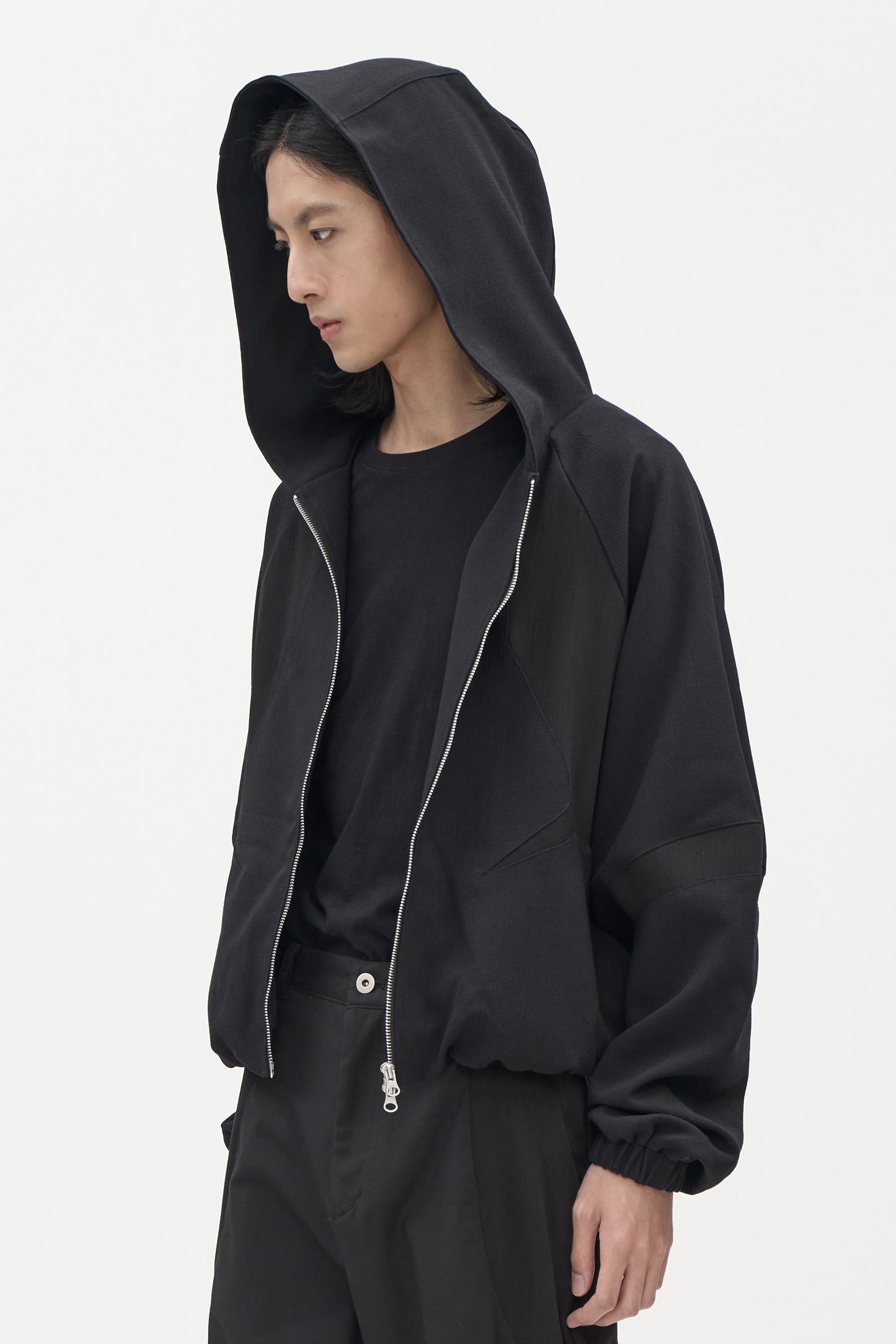 Hermit Zip Hoodie - Black