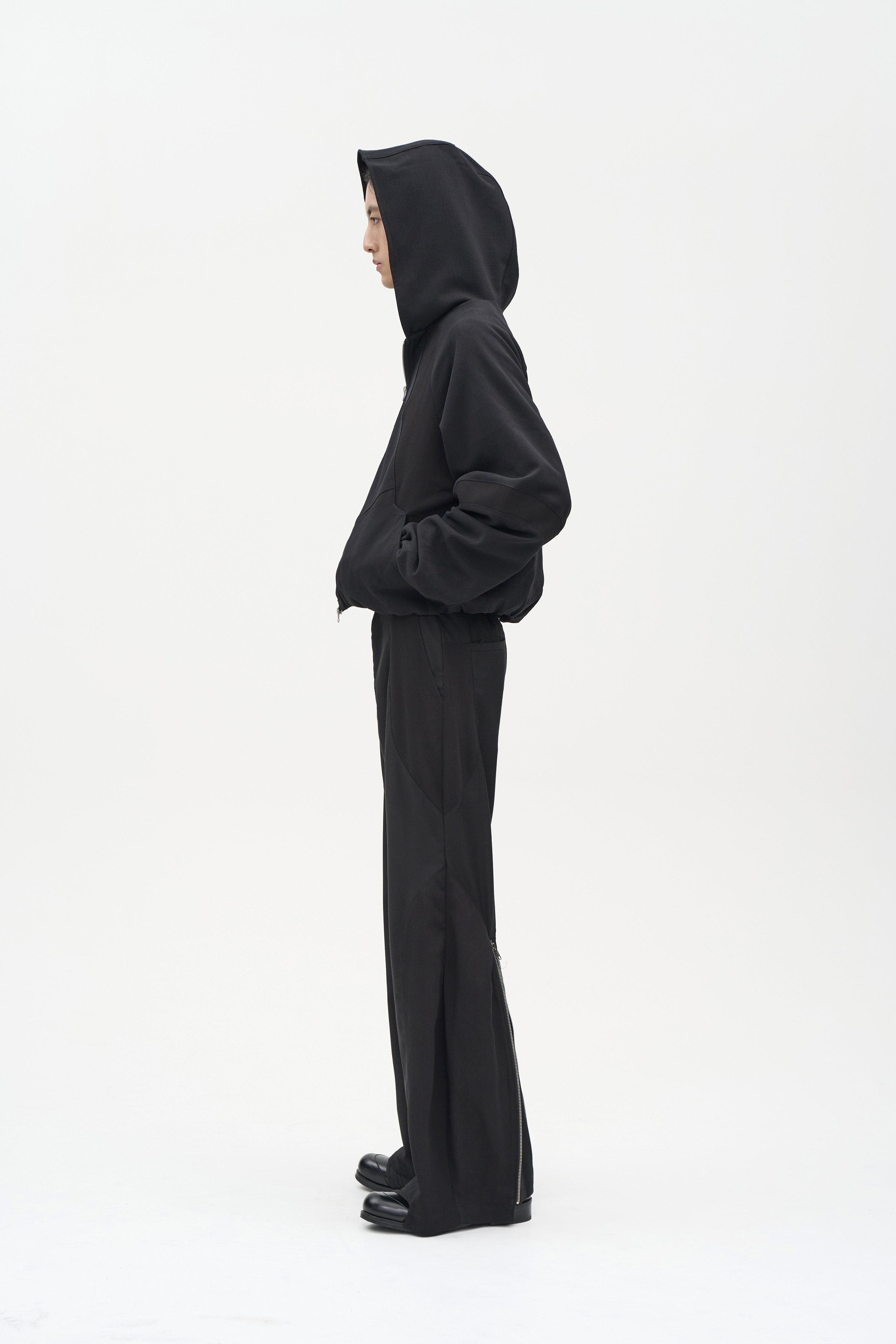 Hermit Zip Hoodie - Black