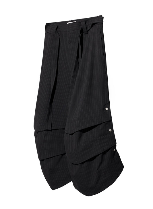 Armor Jorts (Pinstripe Suiting) - Black