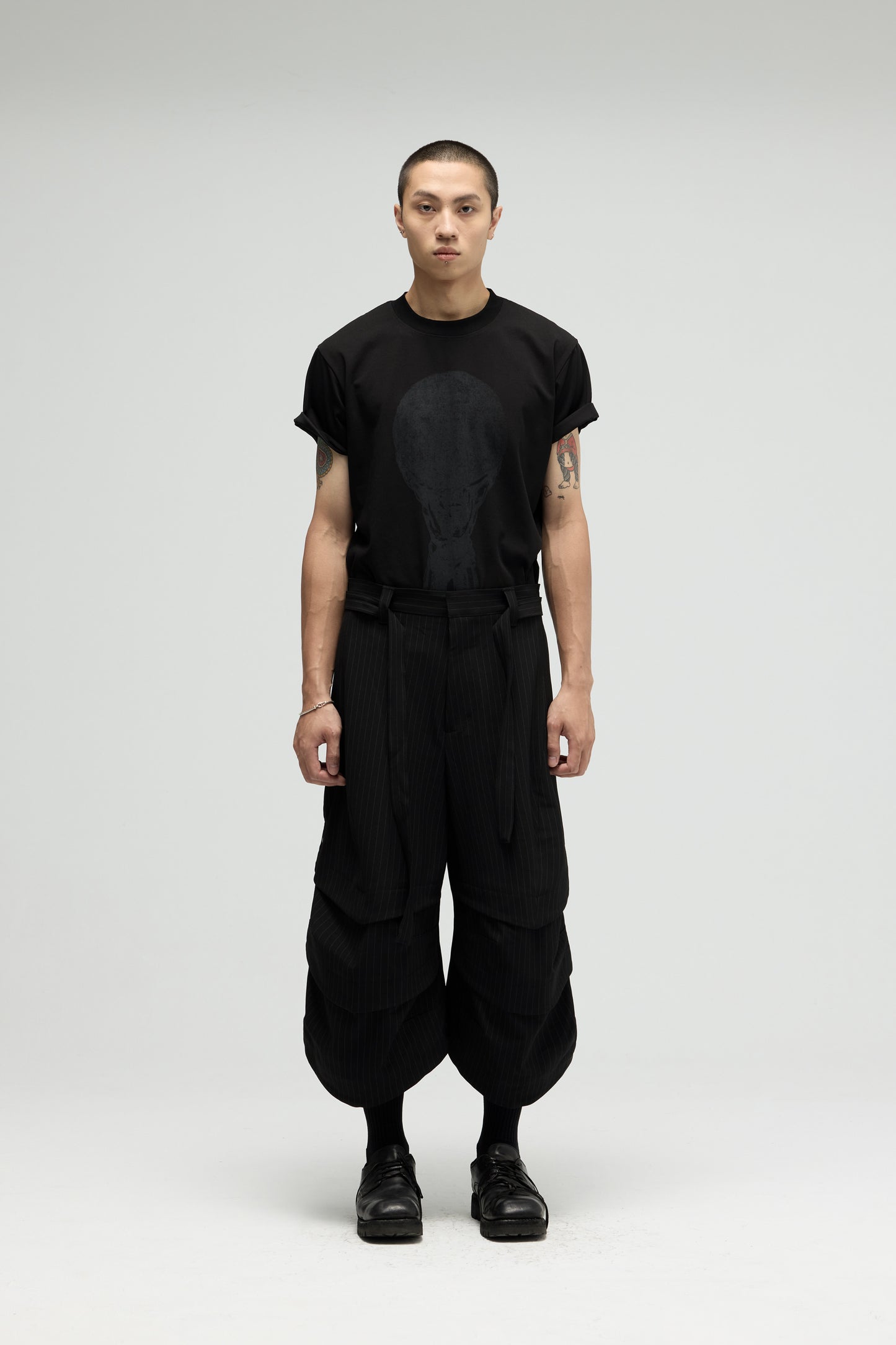 Armor Jorts (Pinstripe Suiting) - Black