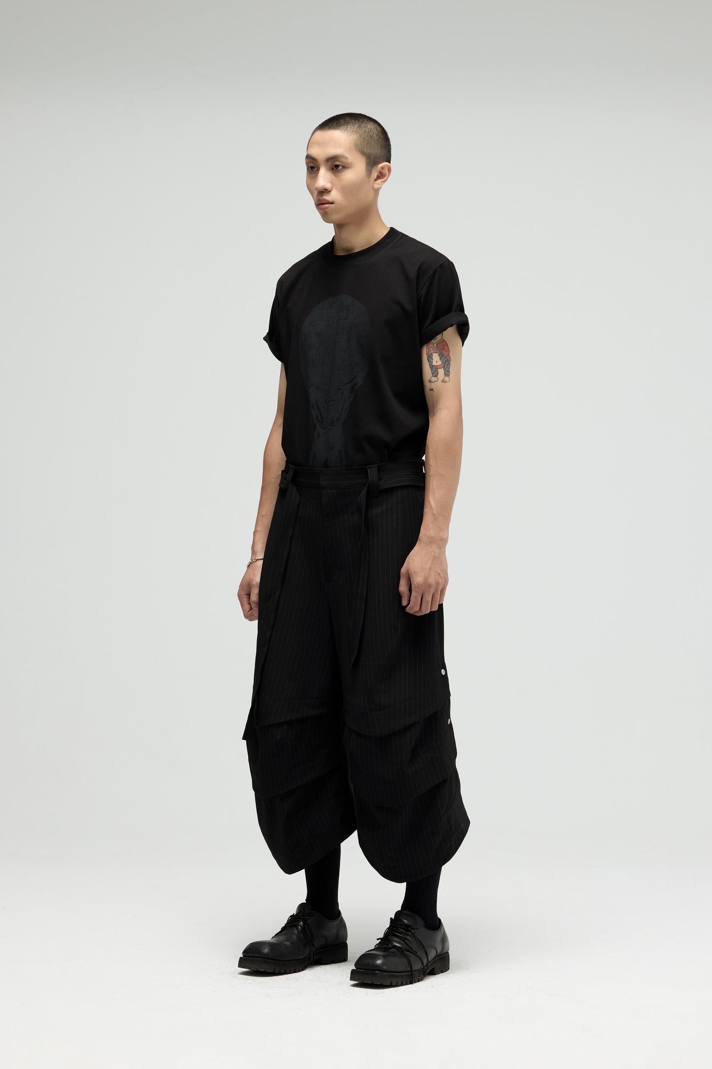 Armor Jorts (Pinstripe Suiting) - Black