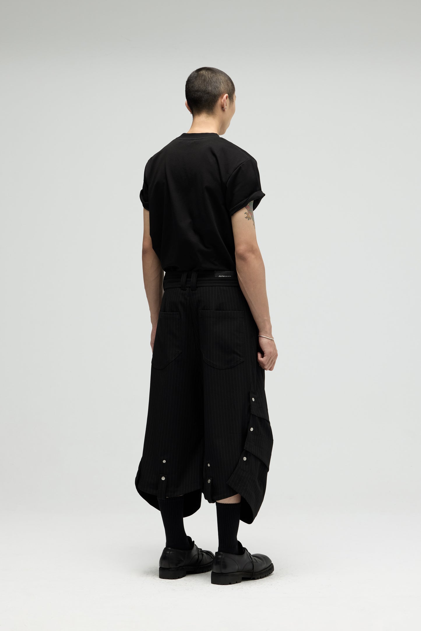 Armor Jorts (Pinstripe Suiting) - Black