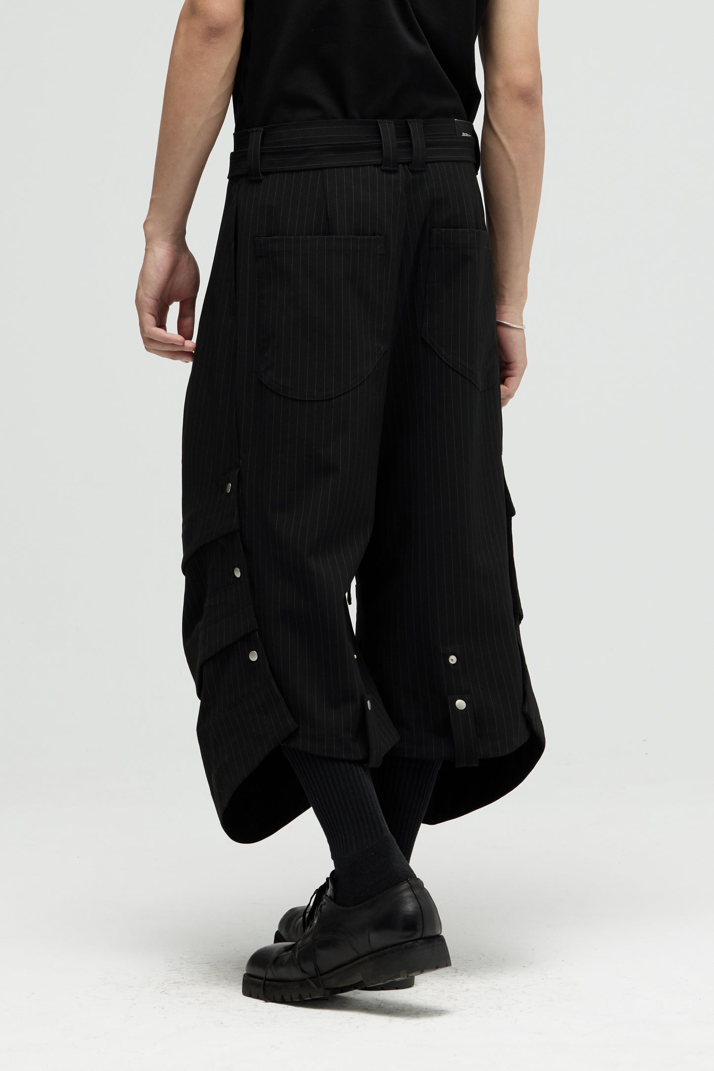 Armor Jorts (Pinstripe Suiting) - Black