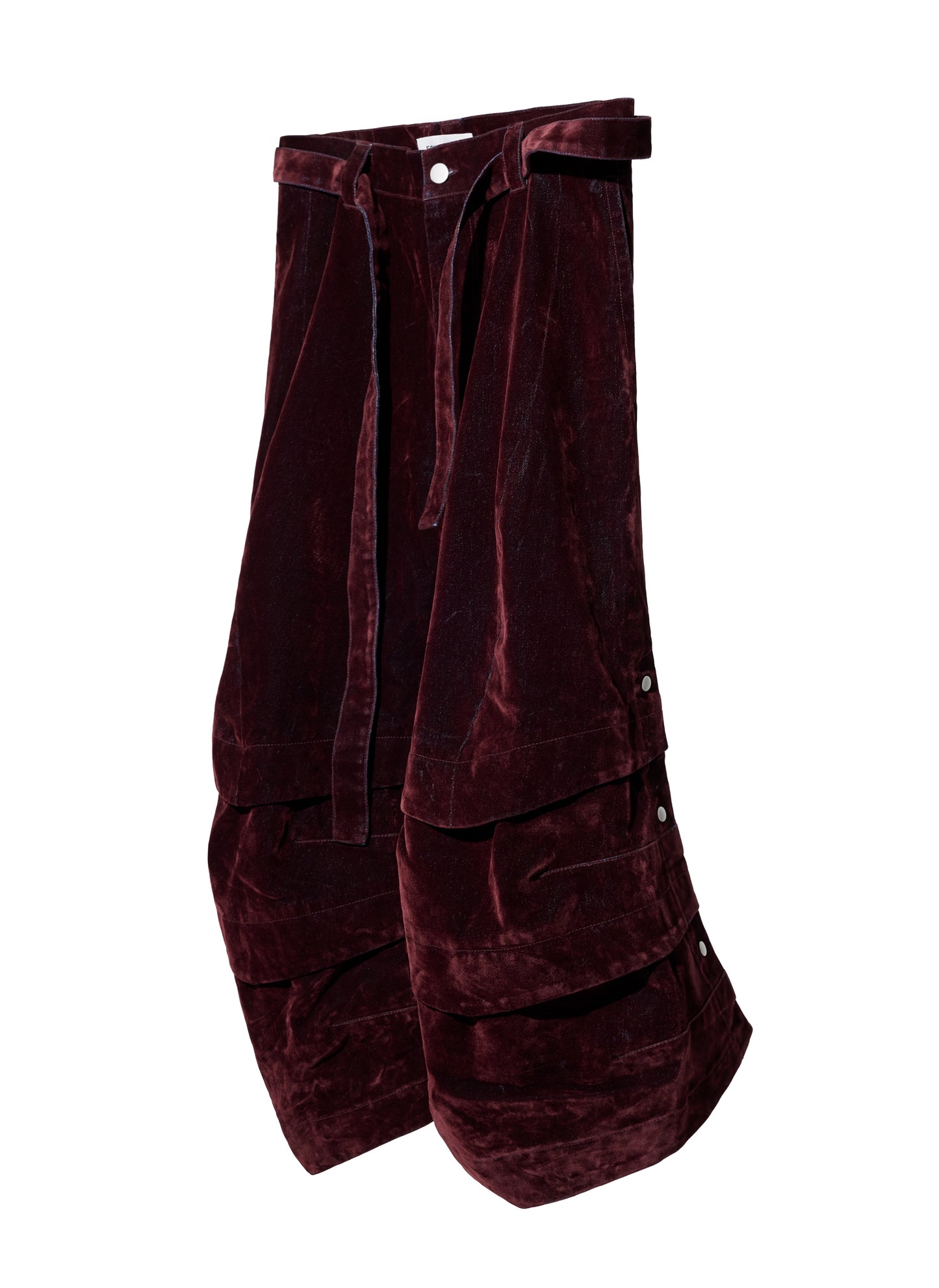 Armor Jorts (Flocked Denim) - Burgundy
