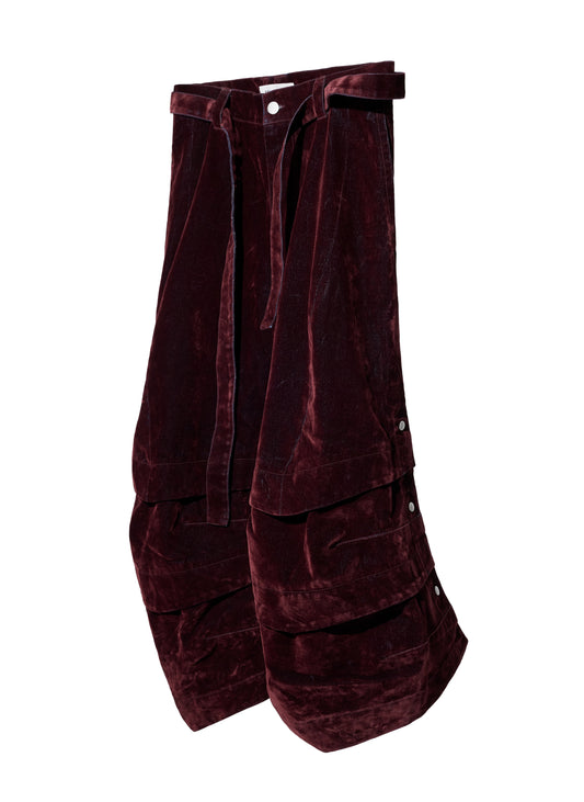 Armor Jorts (Flocked Denim) - Burgundy